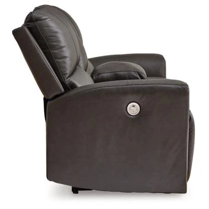 Ashley Boxmere Double Reclining Power Loveseat w/Console in Storm - Image 3