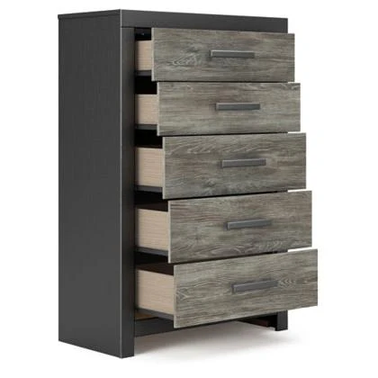 Ashley Broachmyn Five Drawer Chest in Black/Gray - Image 2