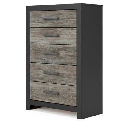 Ashley Broachmyn Five Drawer Chest in Black/Gray - Image 3