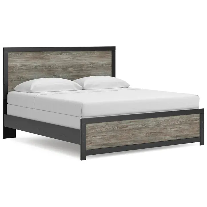 Ashley Broachmyn King Panel Bedframe (Headboard/Footboard/Rails) in Black/Grey