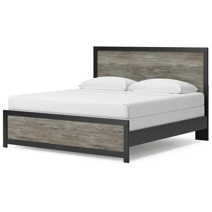 Ashley Broachmyn King Panel Bedframe (Headboard/Footboard/Rails) in Black/Grey - Image 4