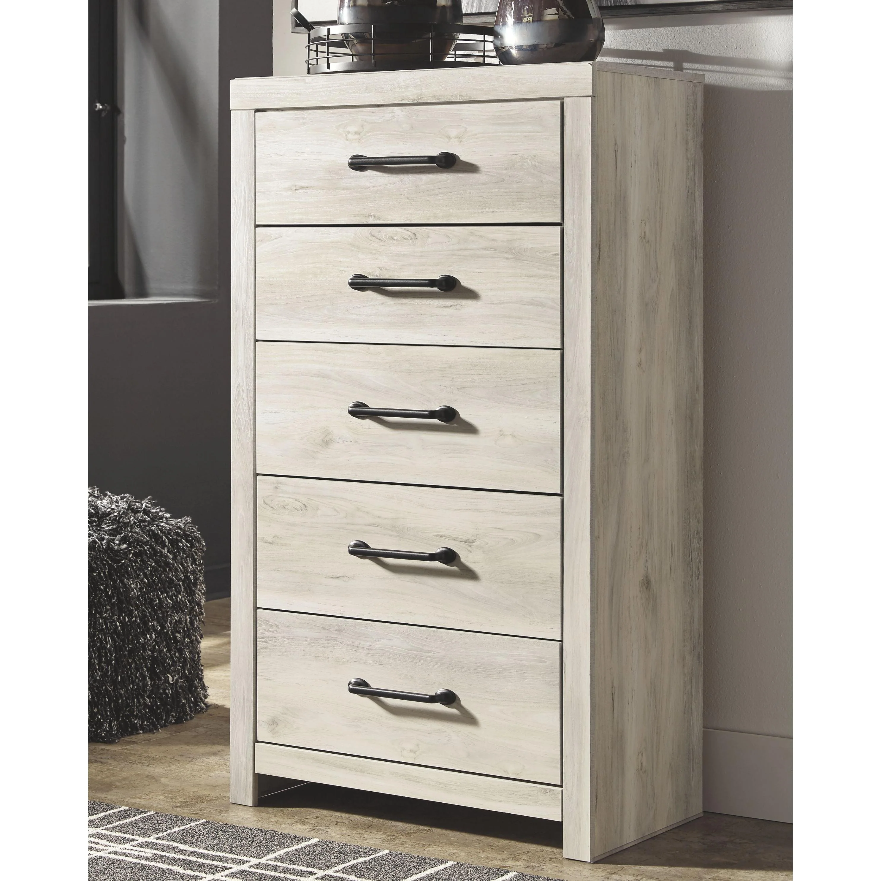 Ashley Cambeck Five Drawer Chest in Whitewash - Image 6
