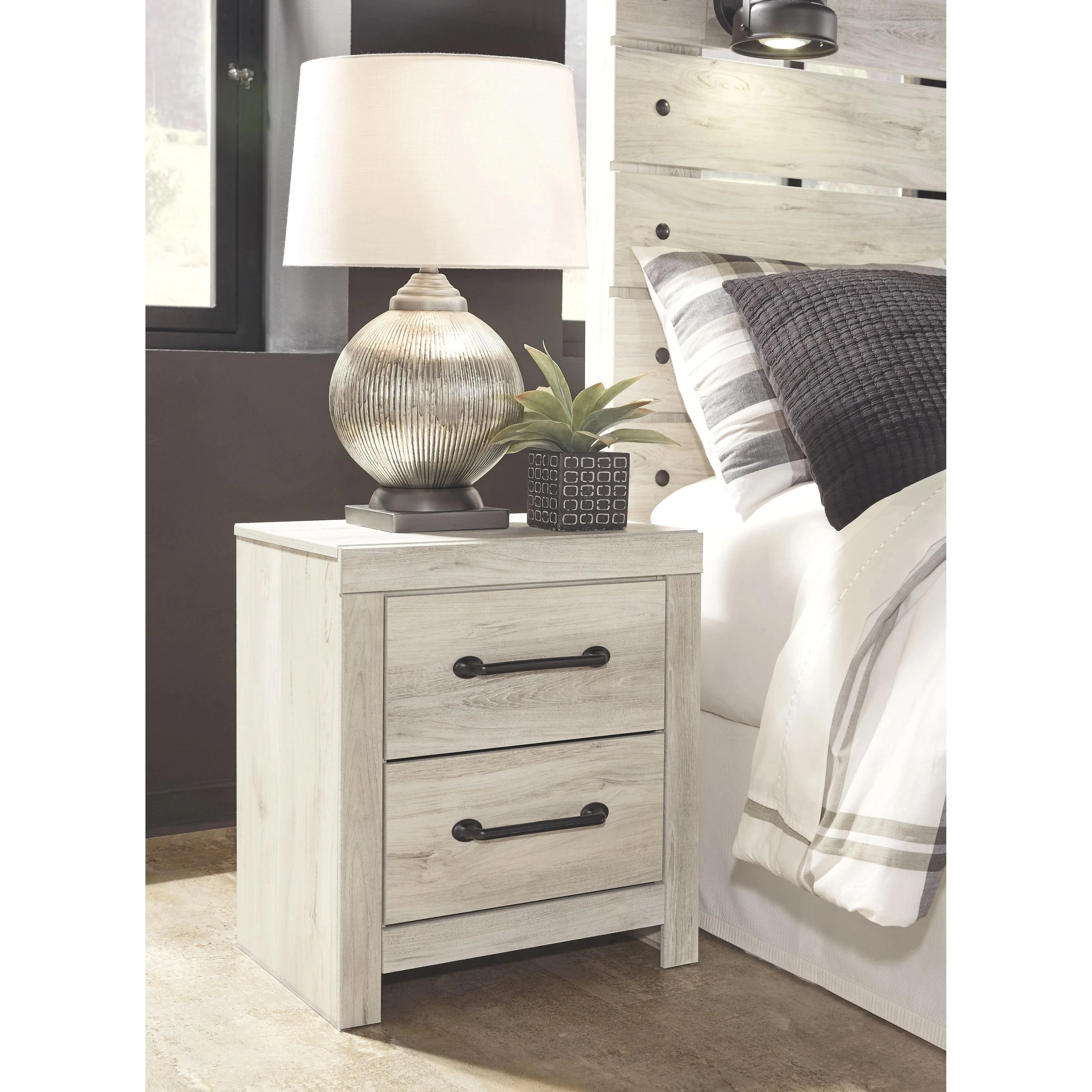 Ashley Cambeck Two Drawer Night Stand in Whitewash - Image 5