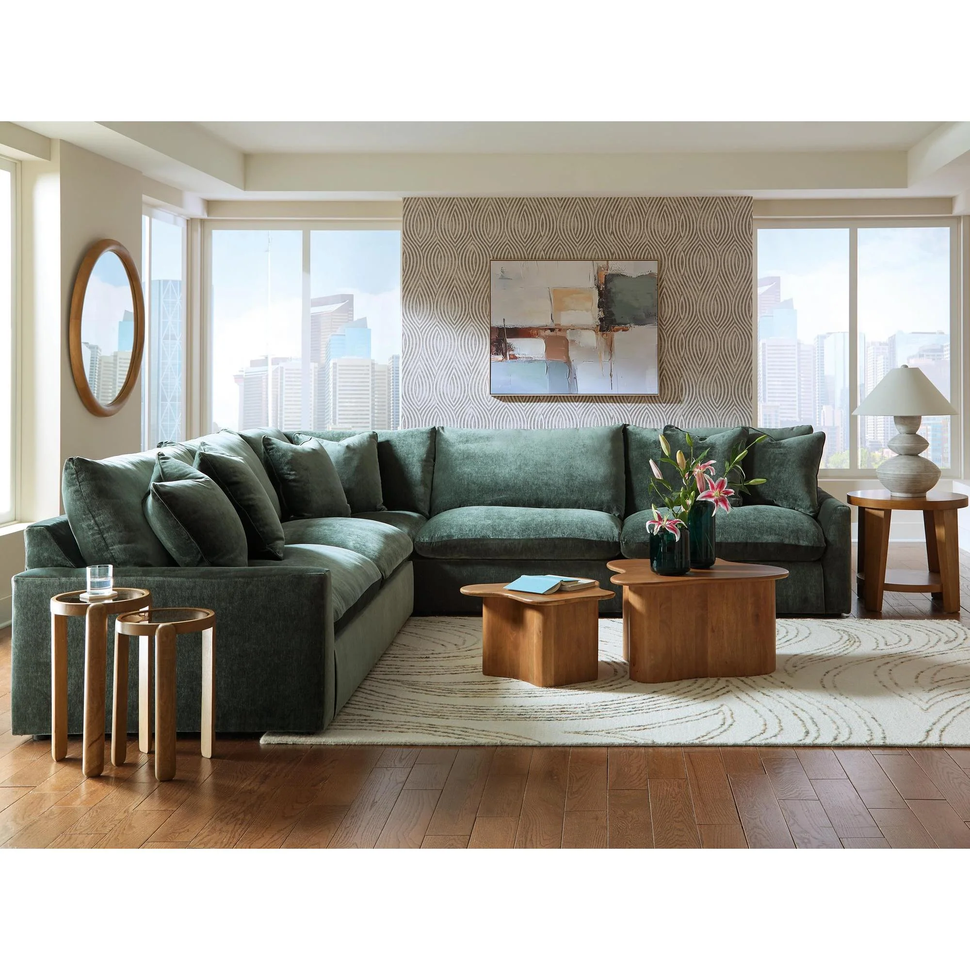 Ashley Carriage View 3 Piece Sectional w/Left & Right Sofas & Wedge - Image 2