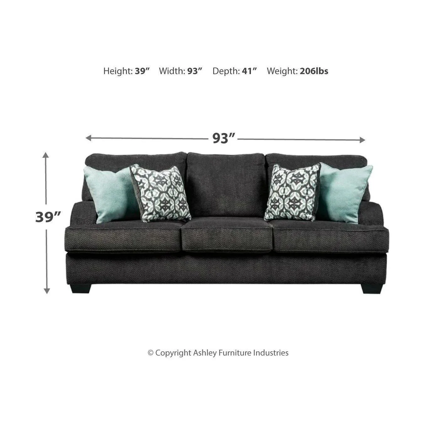 Charenton - Charcoal - Queen Sofa Sleeper - Image 2