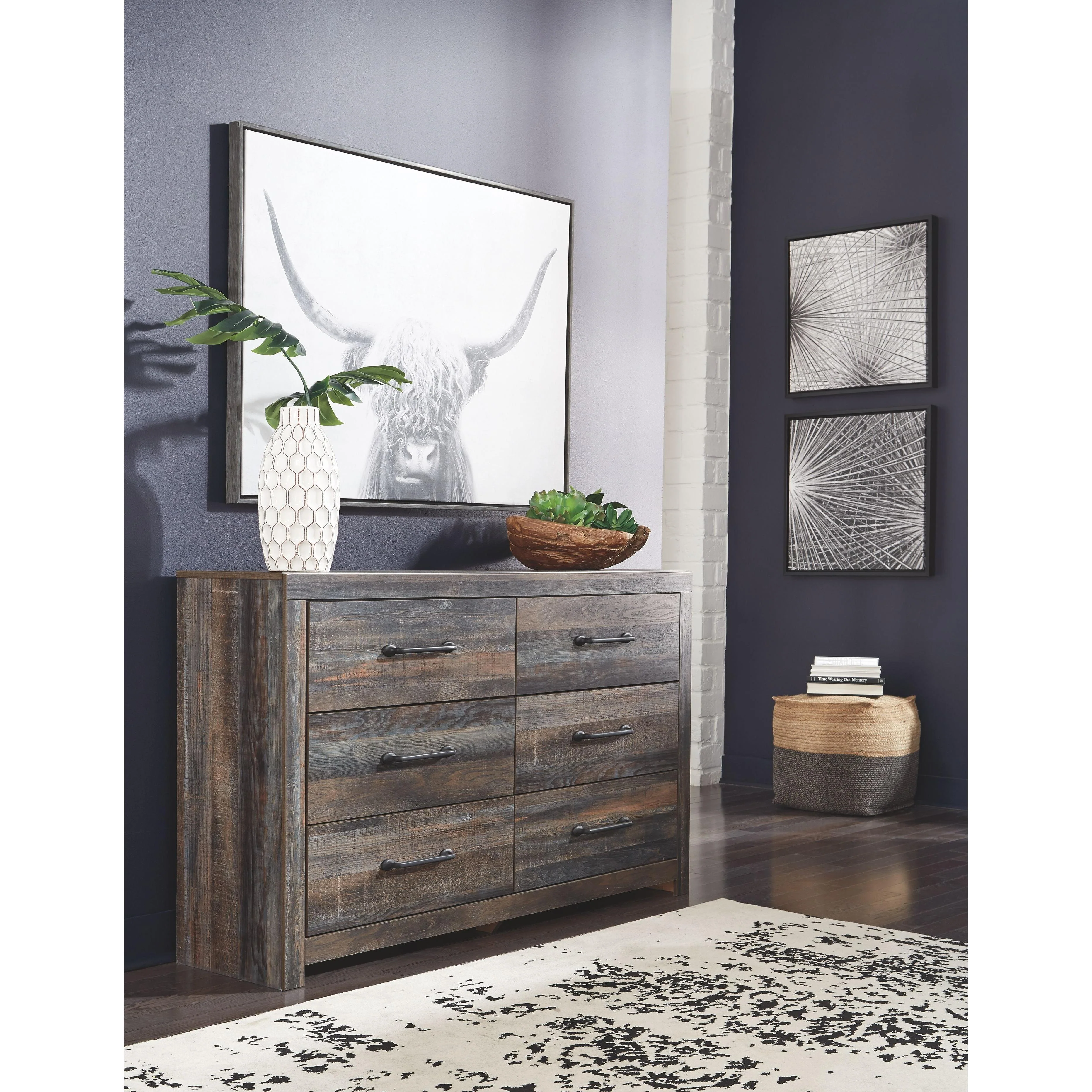 Ashley Drystan Six Drawer Dresser in Brown/Beige - Image 240