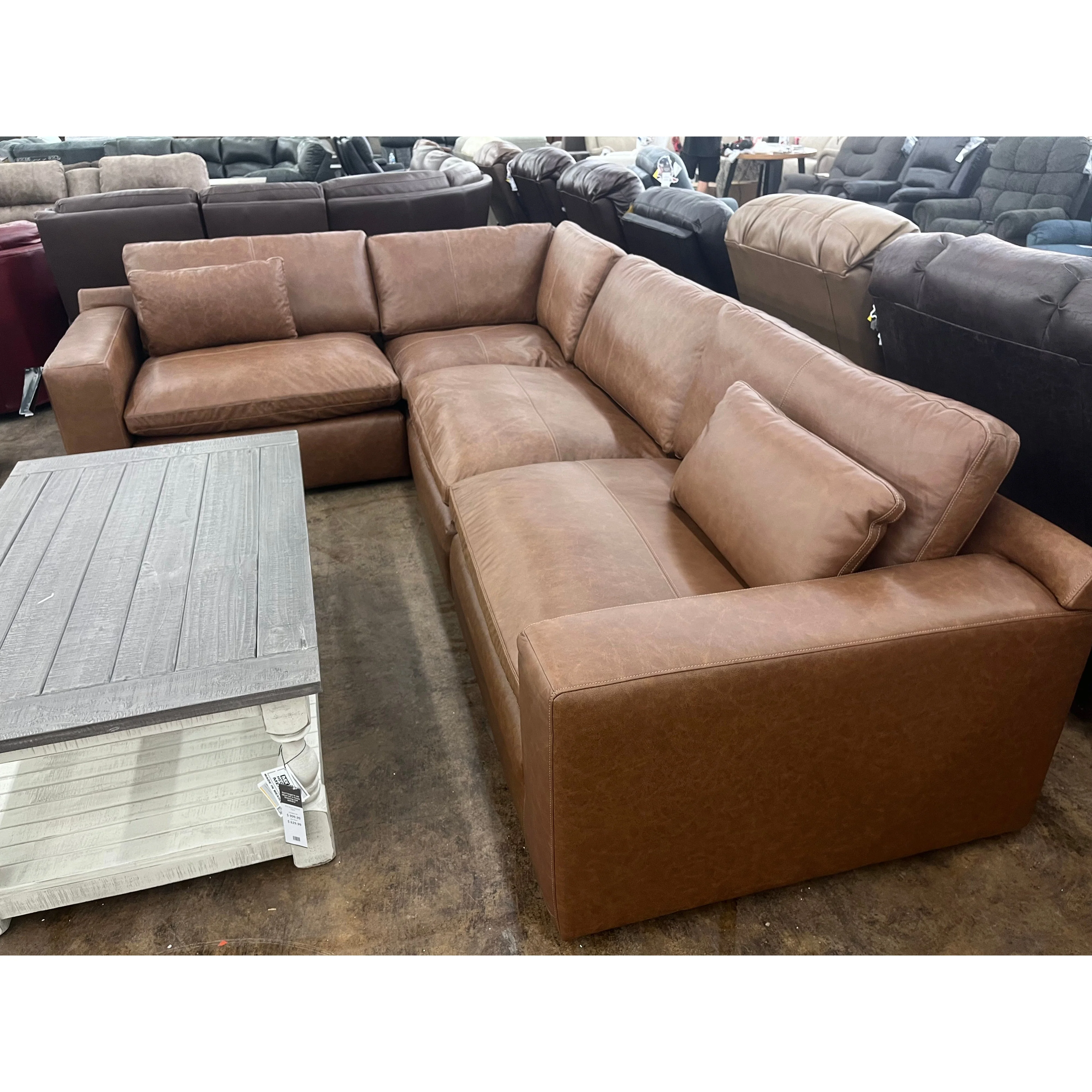 Ashley Emilia 4 Piece Sectional in Caramel