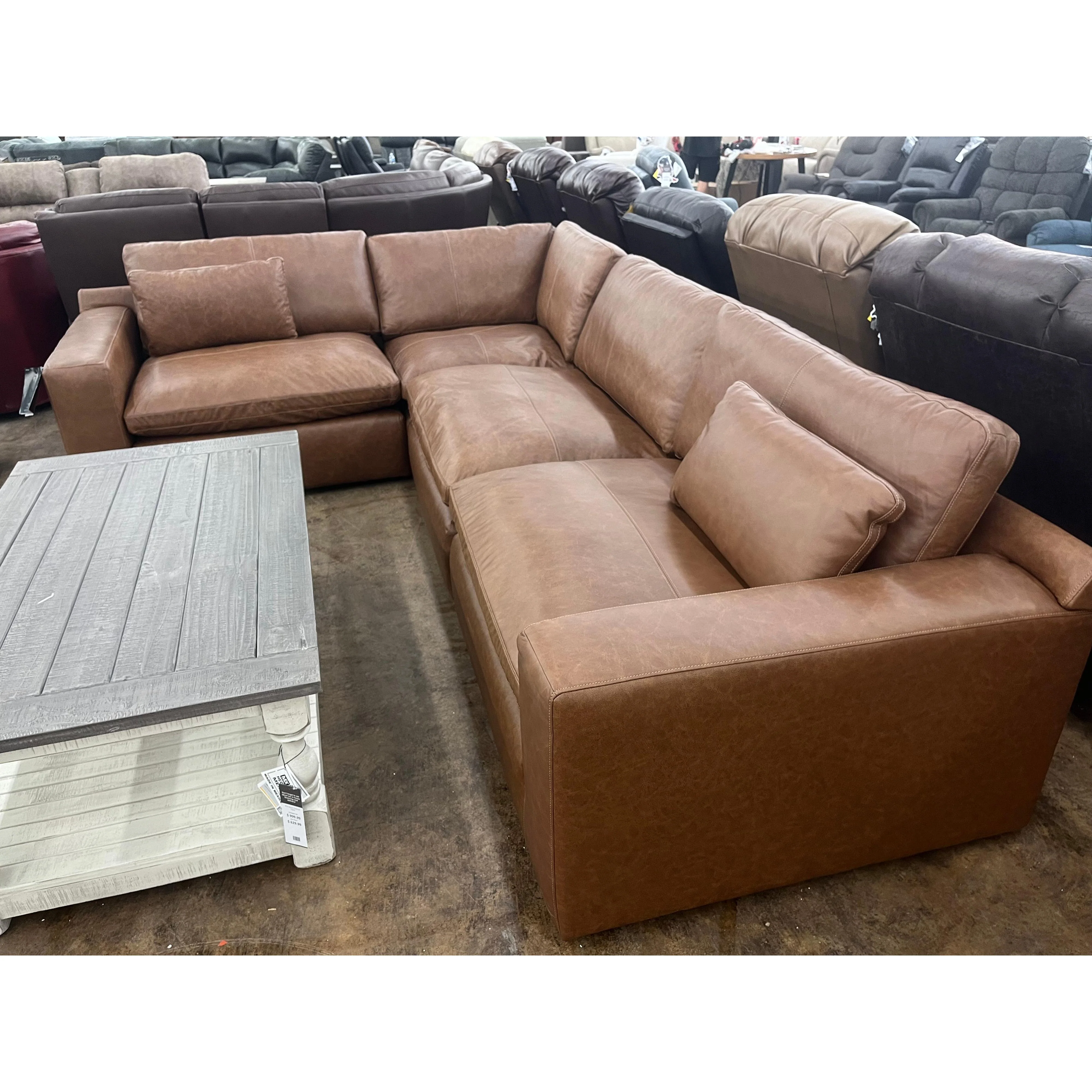Ashley Emilia 4 Piece Sectional in Caramel - Image 2