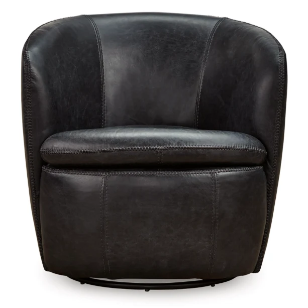 Ashley Kierreys Swivel Chair in Midnight Leather