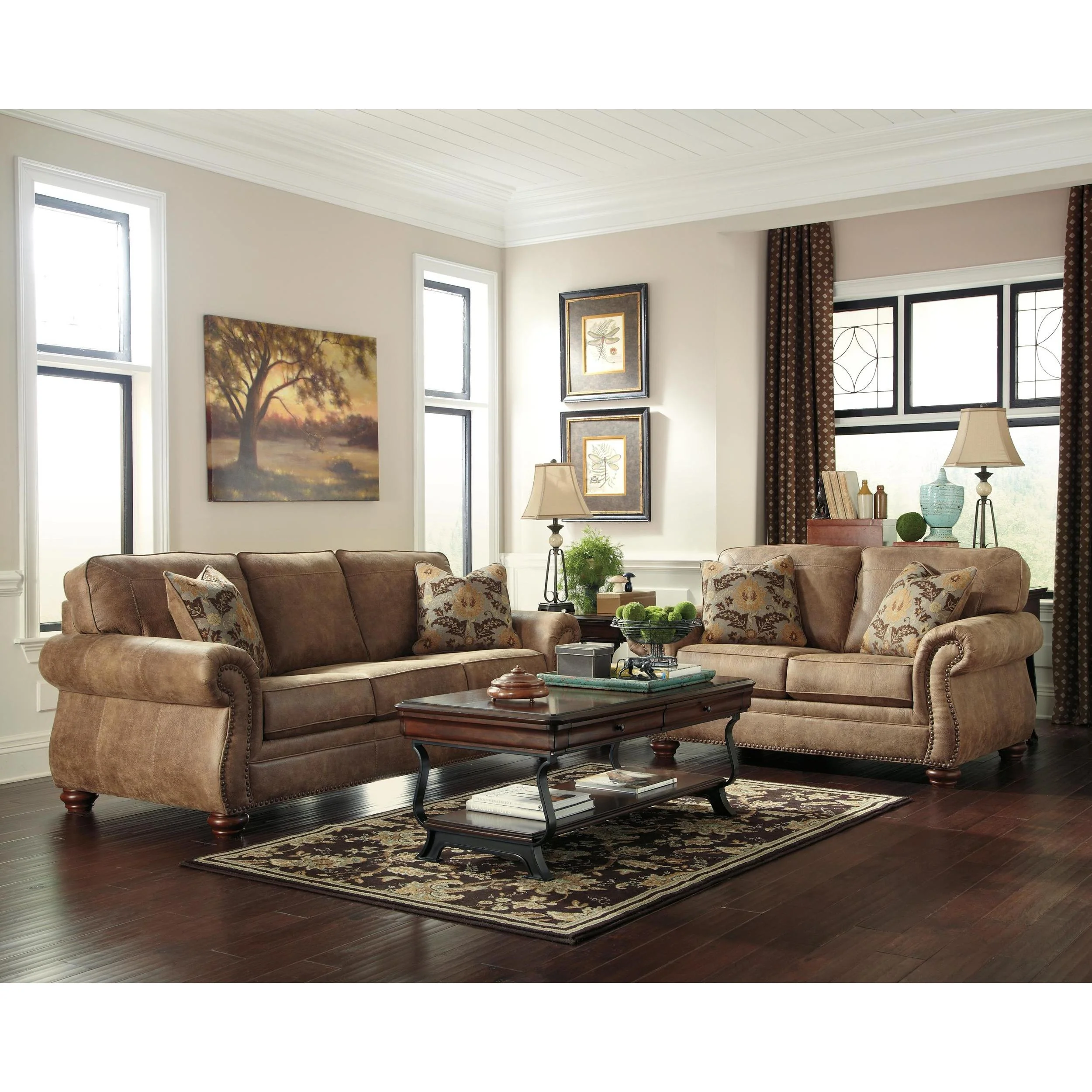 Ashley Larkinhurst Loveseat in Earth - Image 43