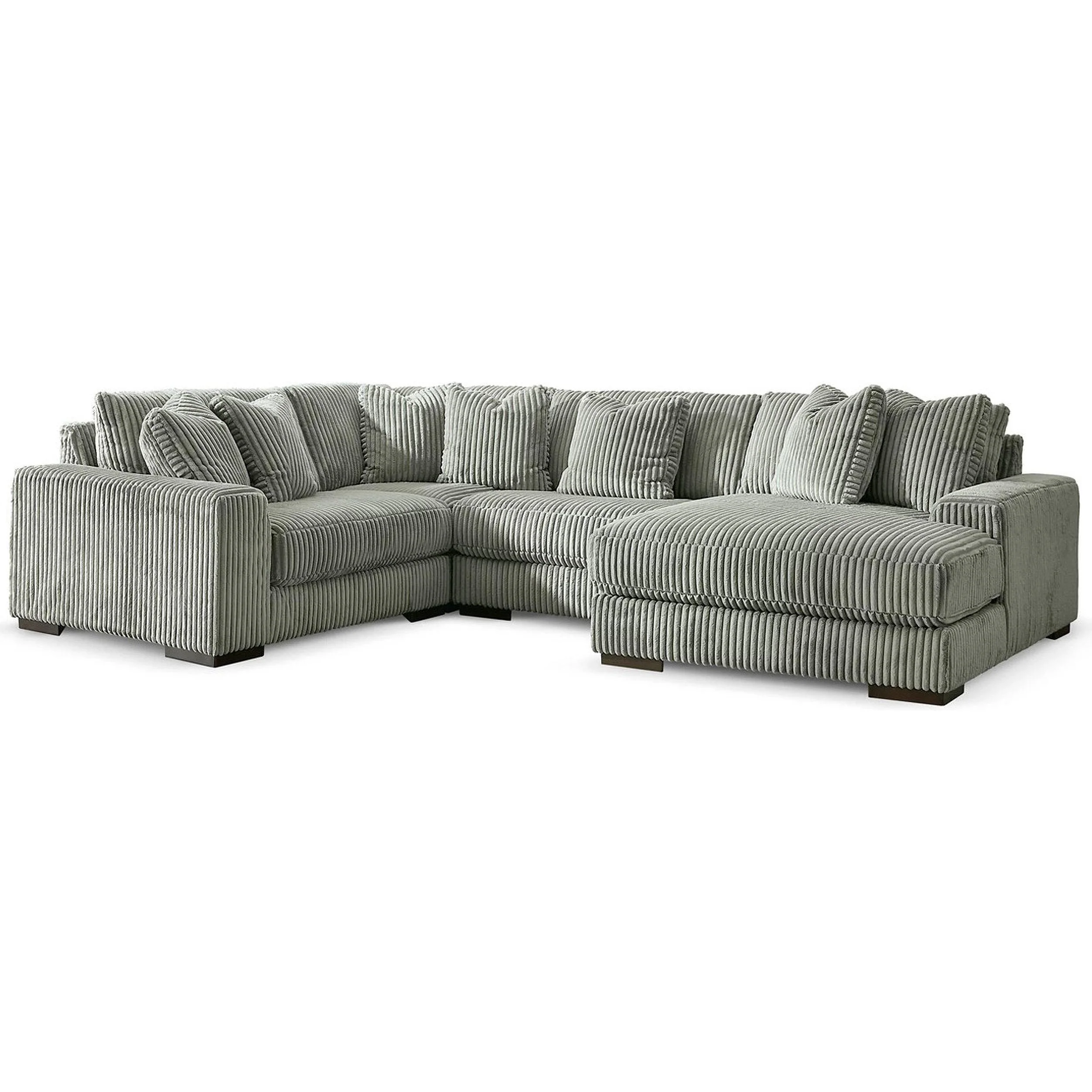 Ashley Lindyn 4 Piece Sectional w/Right Chaise in Fog (no ottoman) - Image 5