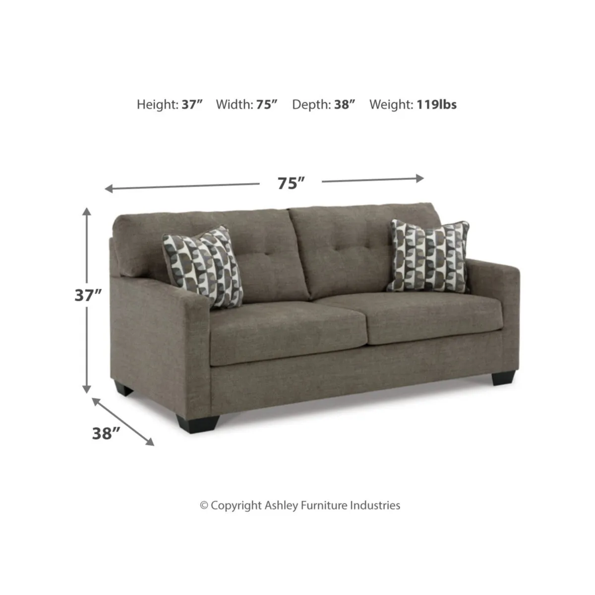 Ashley Mahoney Sofa in Chocolate - Image 9
