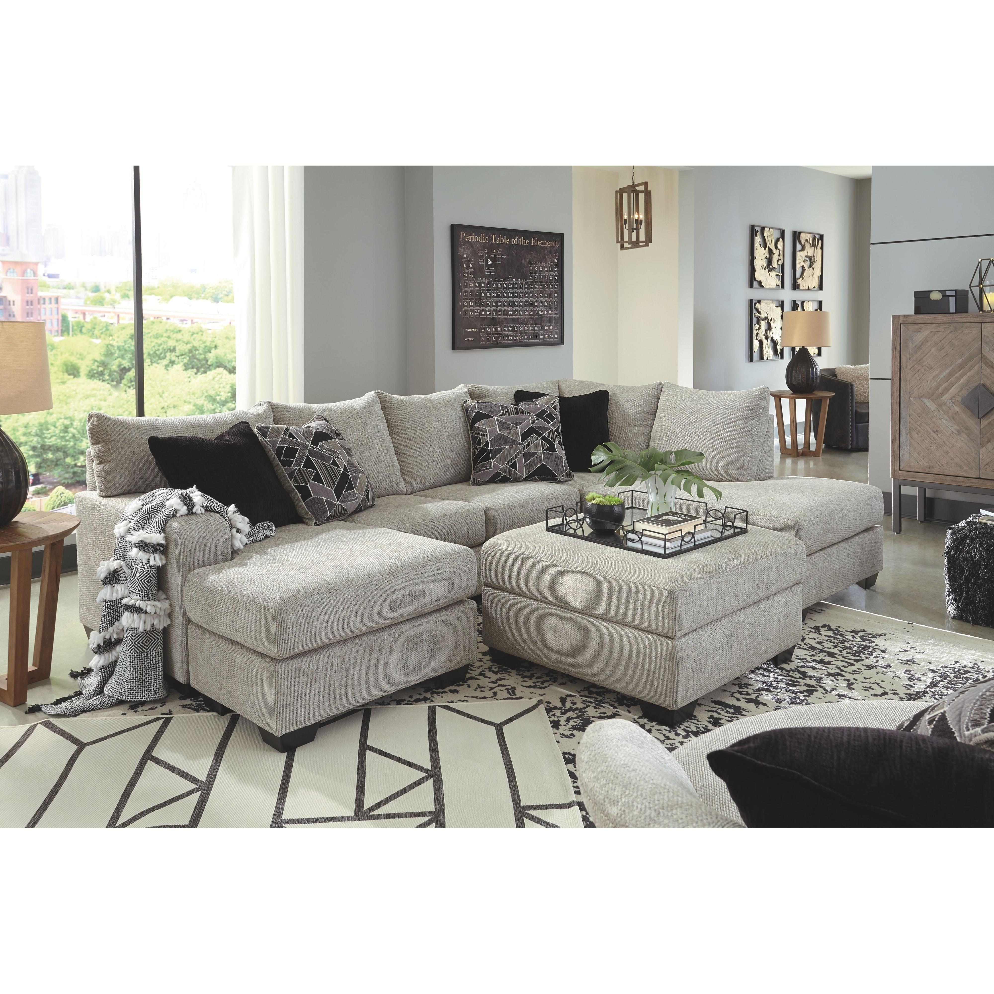 Ashley Megginson Ottoman w/Storage & Built-in Tabletop w/Cup Holders on the Flip Side in Storm - Image 112