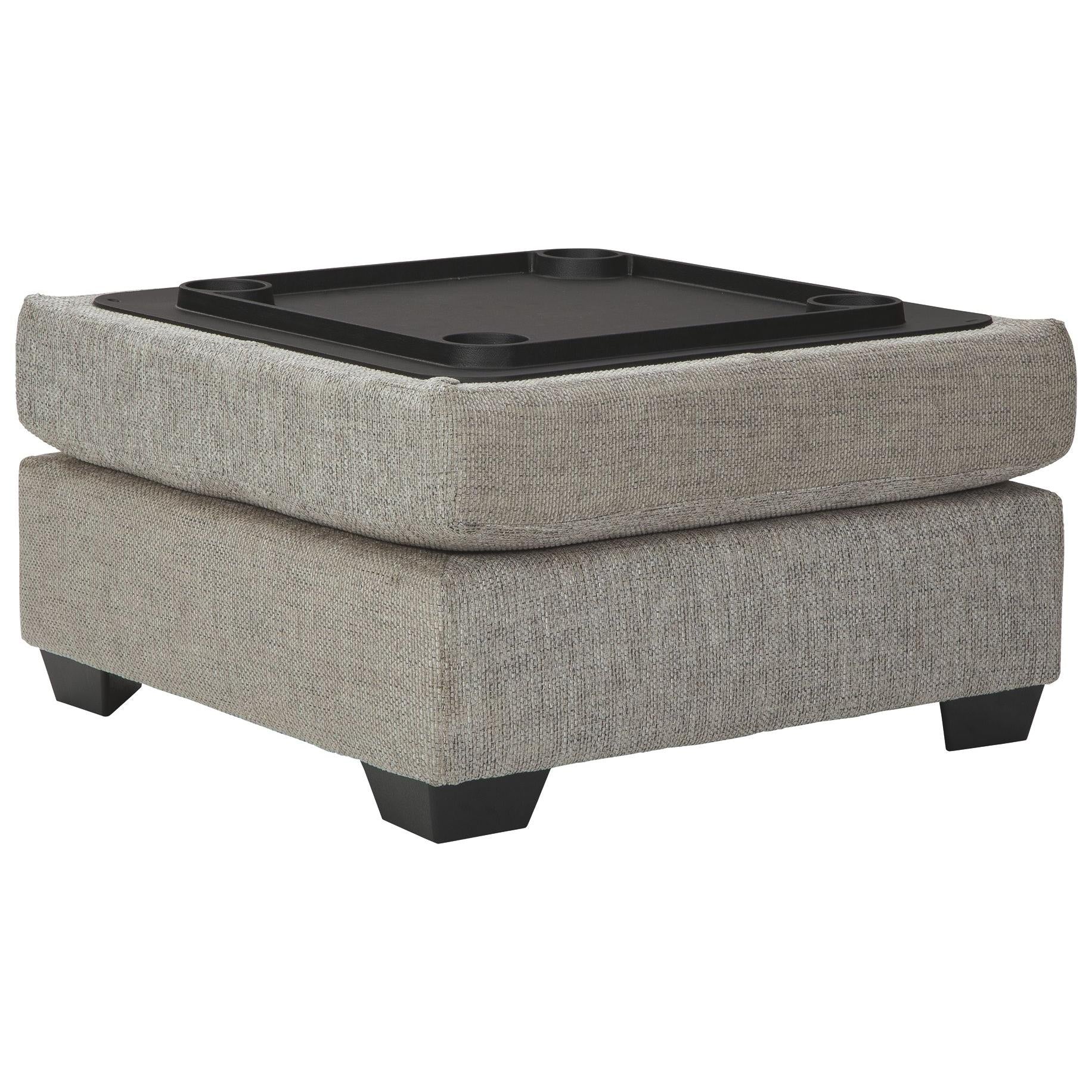 Ashley Megginson Ottoman w/Storage & Built-in Tabletop w/Cup Holders on the Flip Side in Storm - Image 76