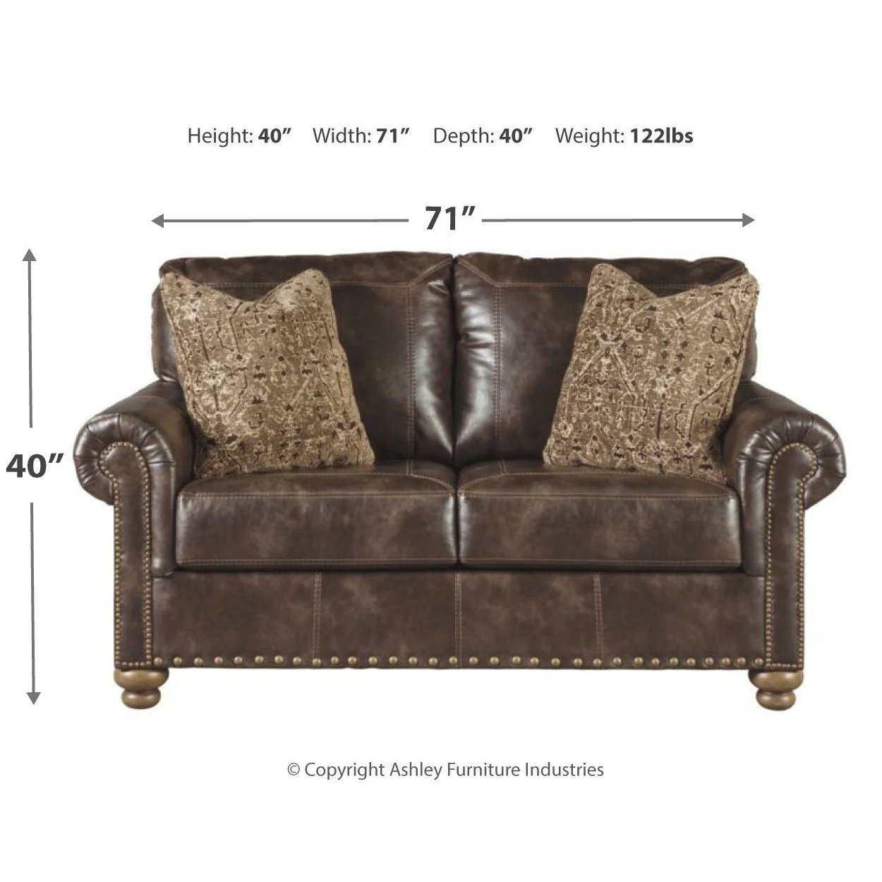Ashley Nicorvo Loveseat in Coffee - Image 10