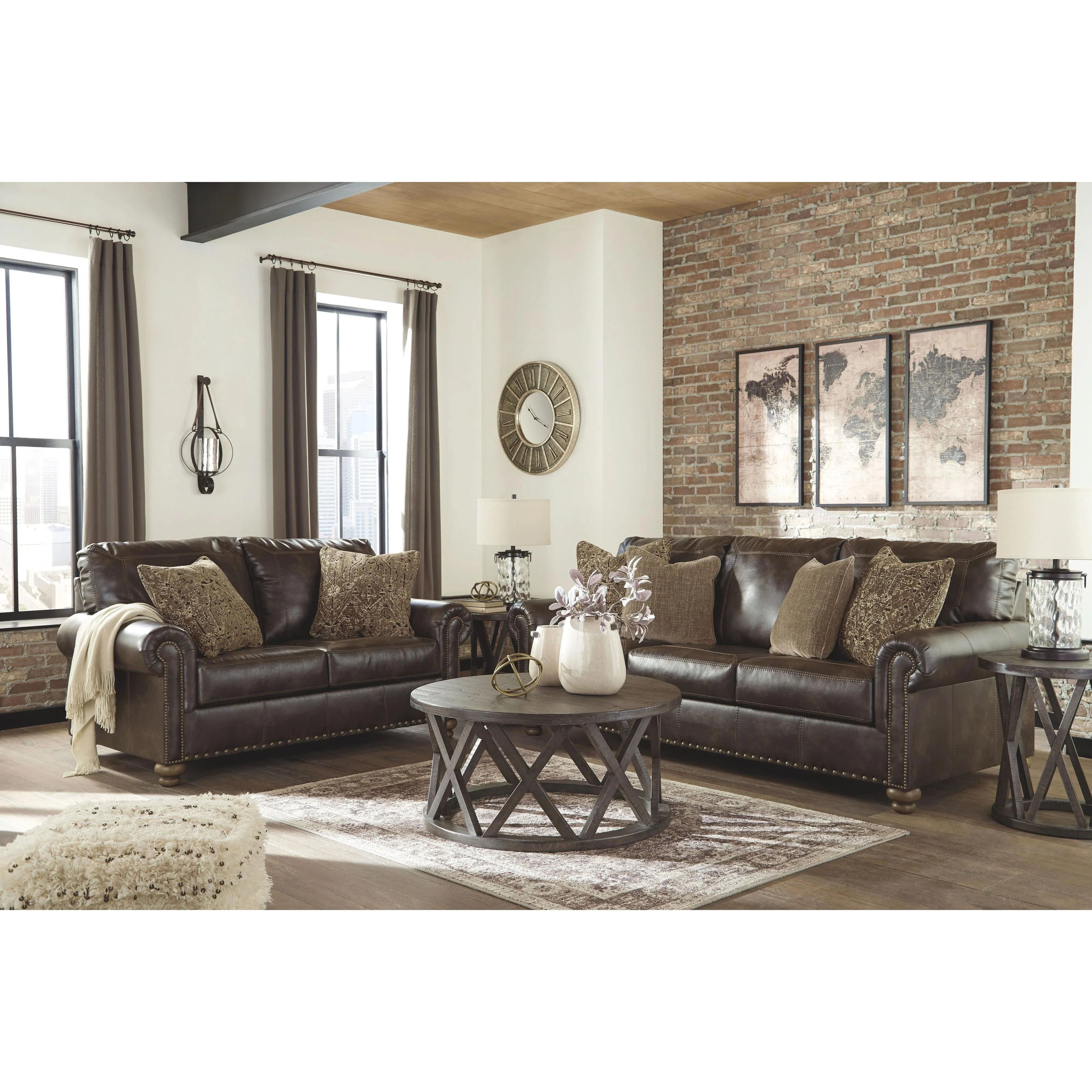 Ashley Nicorvo Loveseat in Coffee - Image 27