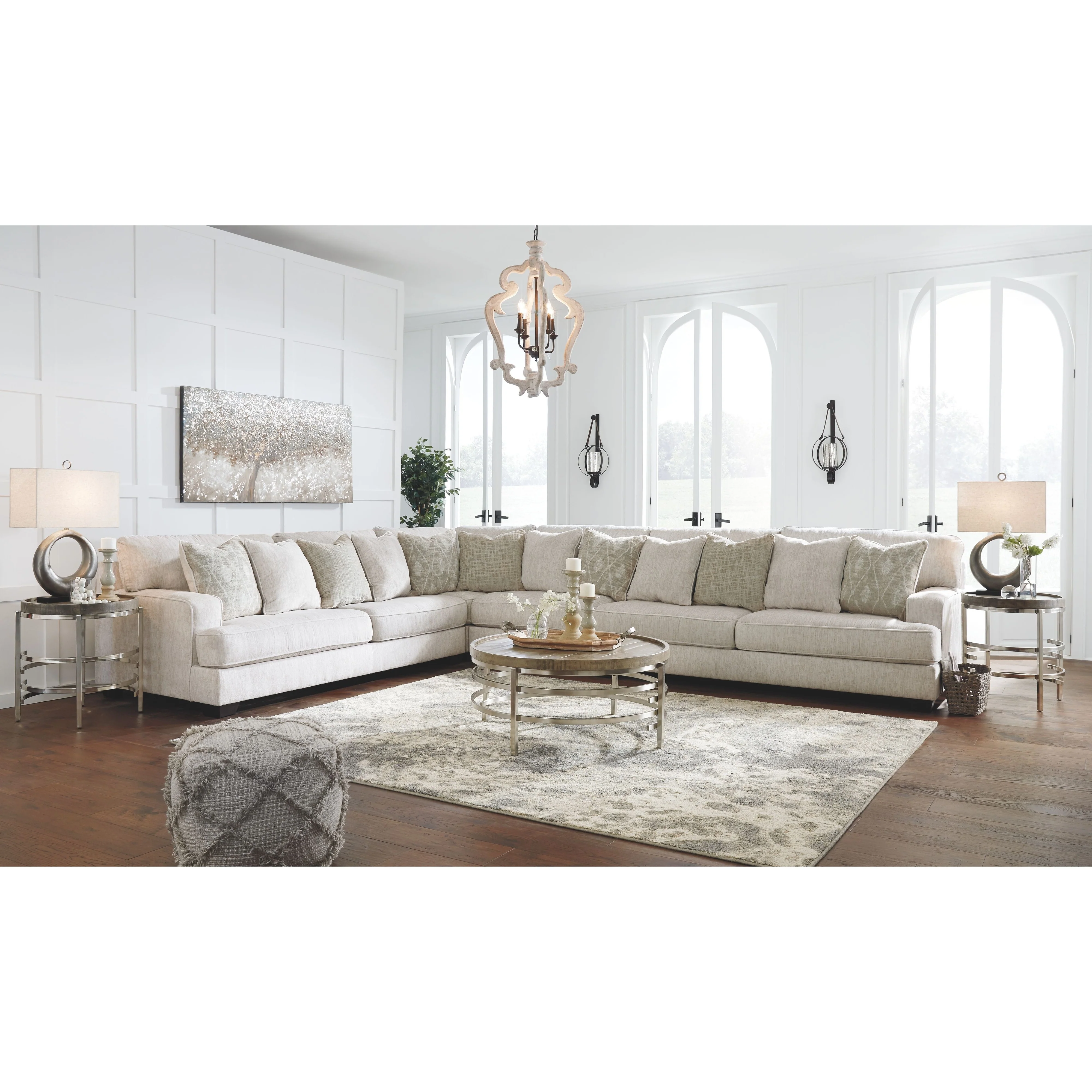 Ashley Rawcliffe Left & Right Sofa 4 Piece Sectional in Parchment - Image 8
