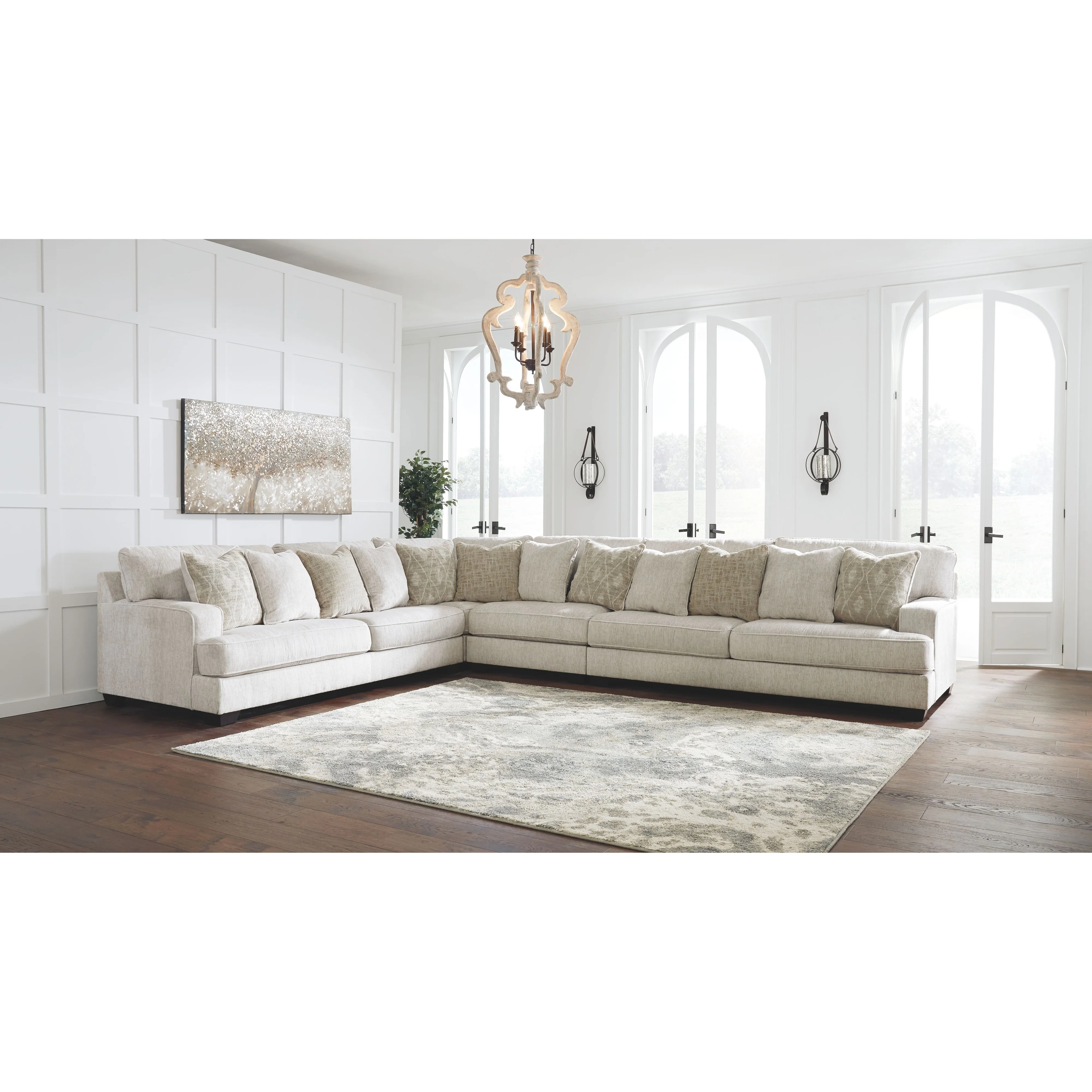 Ashley Rawcliffe Left & Right Sofa 4 Piece Sectional in Parchment - Image 9