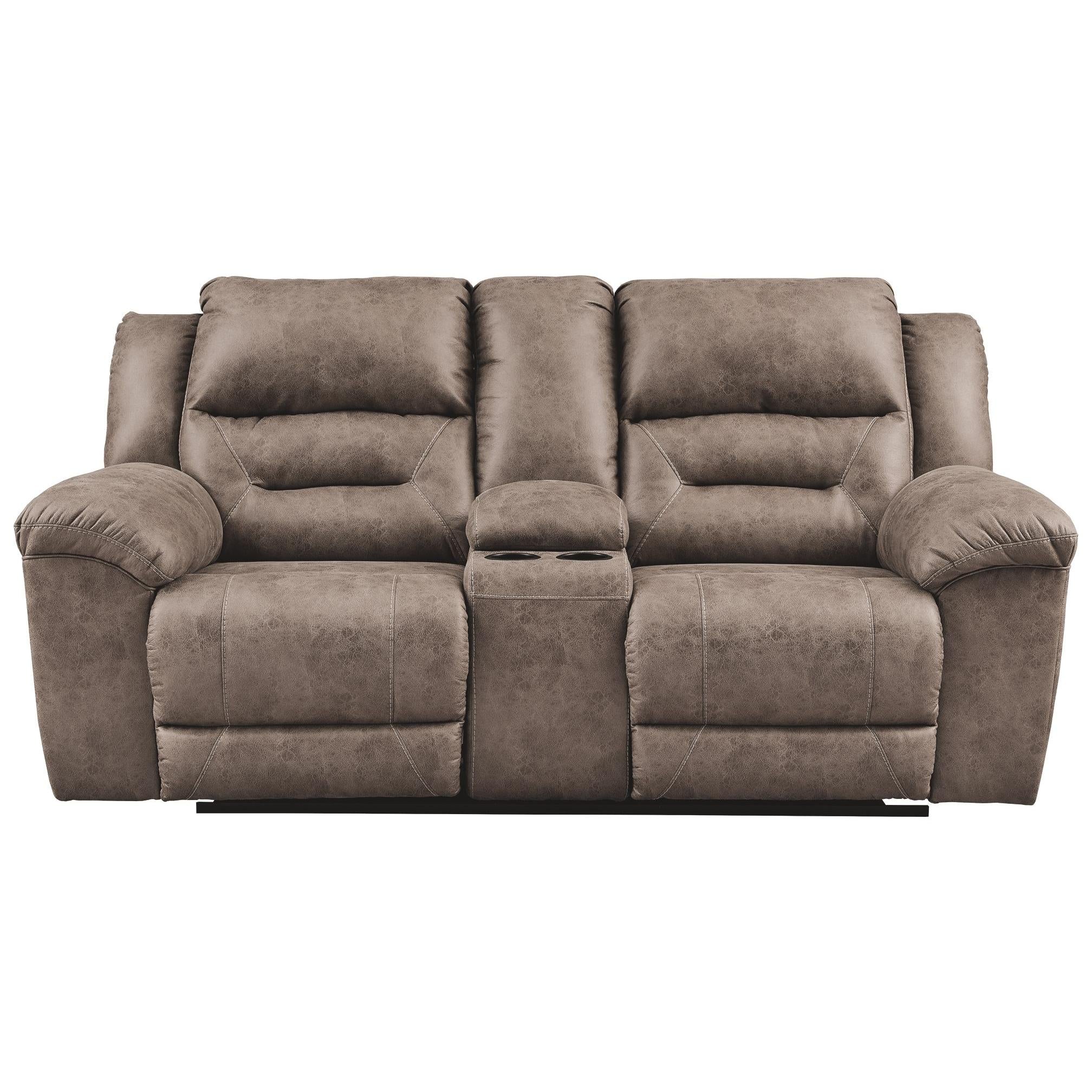 Ashley Stoneland Double Reclining Loveseat w/Console in Fossil - Image 62