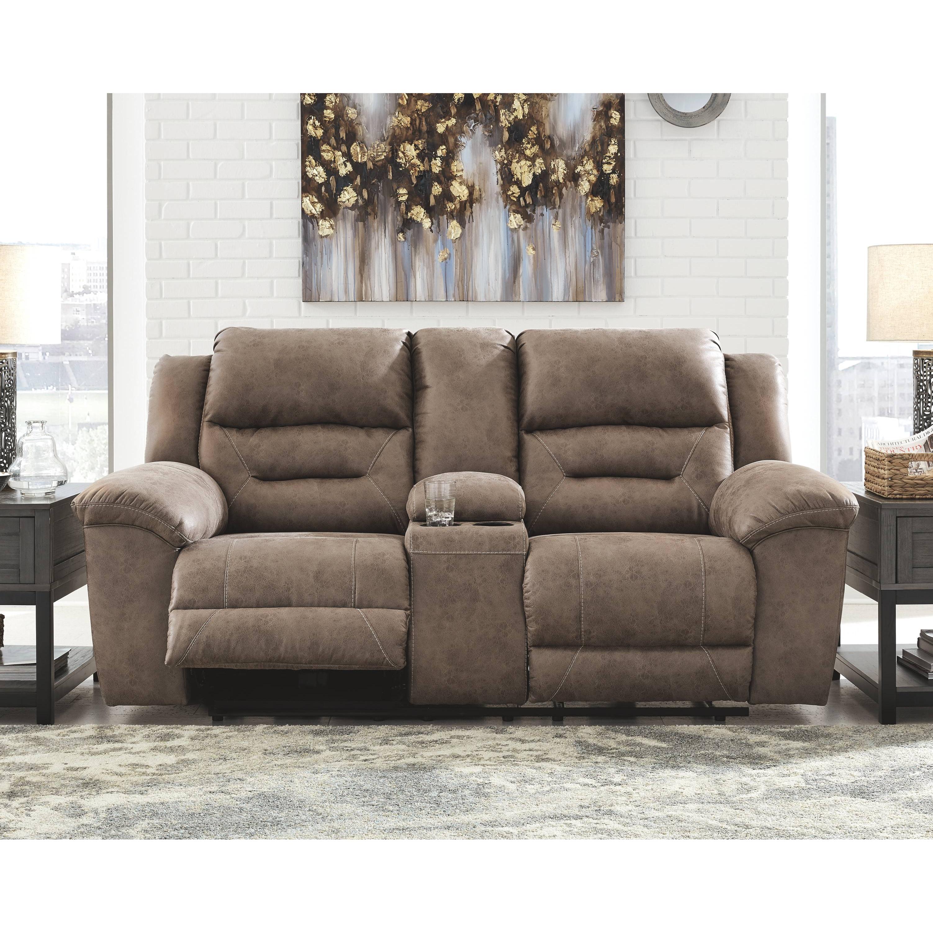 Ashley Stoneland Double Reclining Power Loveseat w/console in Fossill - Image 19