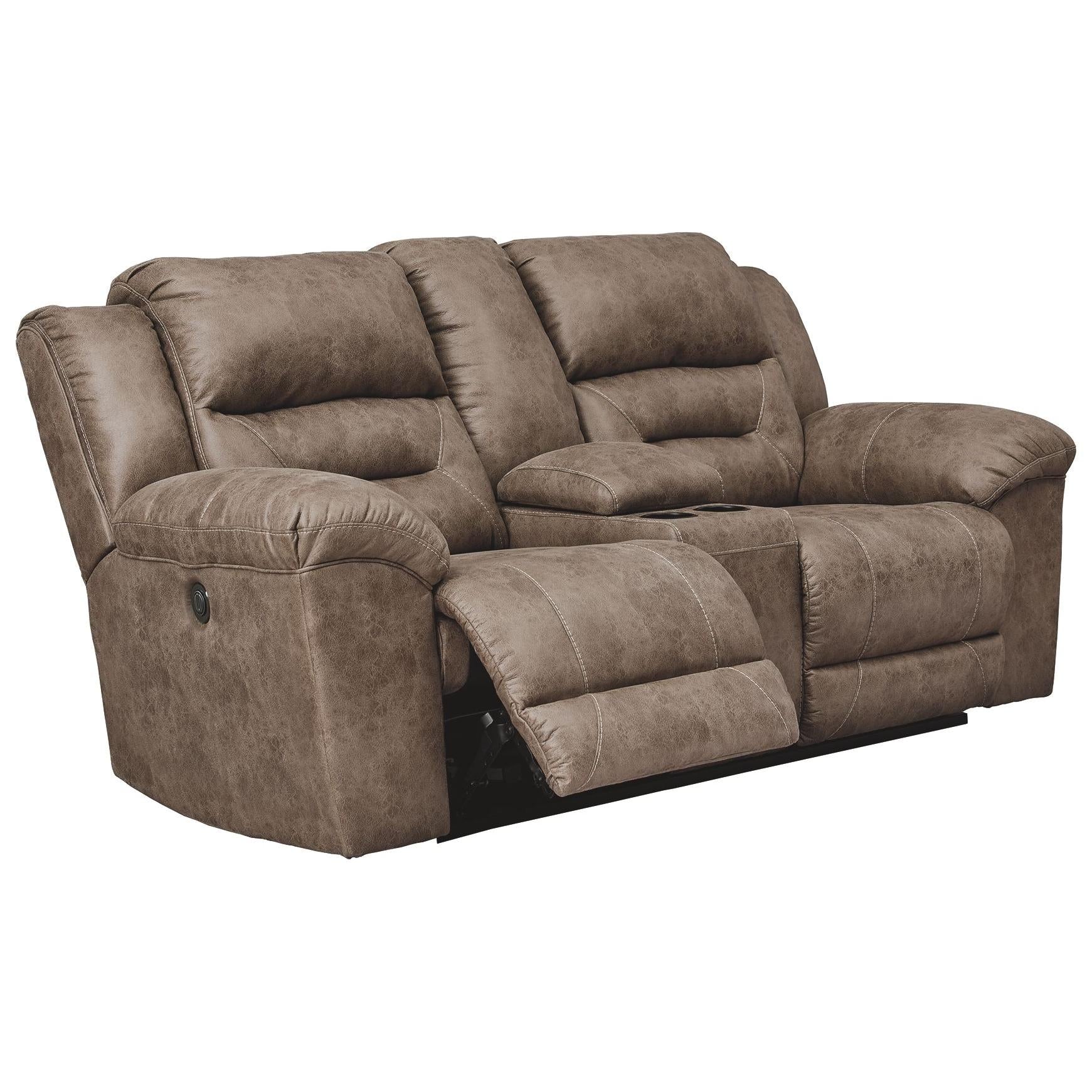 Ashley Stoneland Double Reclining Power Loveseat w/console in Fossill - Image 25