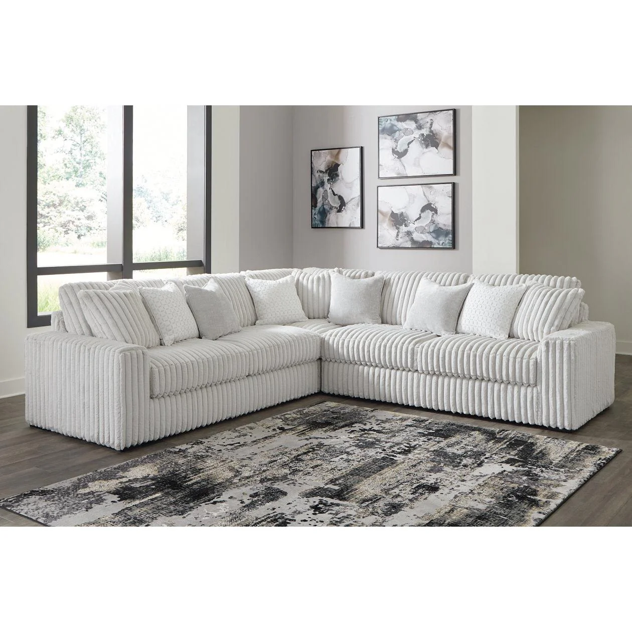 Ashley Stupendous 4 Piece Sectional in Alloy Bundle