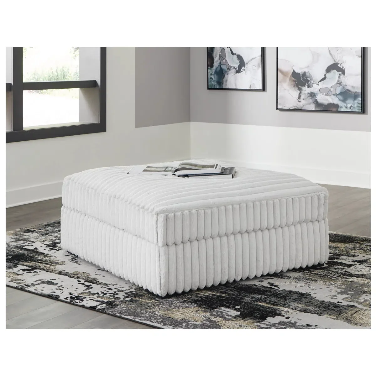 Ashley Stupendous Oversized Ottoman in Alloy-51"W x 51"D x 25"H