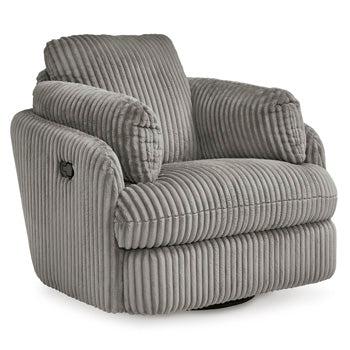 Ashley Tie Breaker Swivel Glider Recliner in Fog