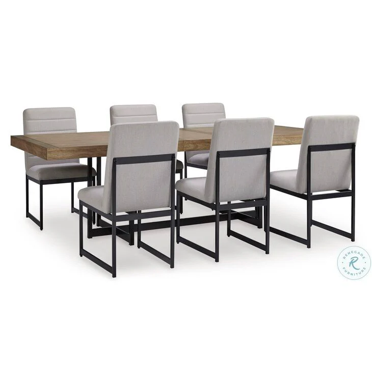 Ashley Tomtyn Rectangle Dining Room Extension Table Dining & 6 Upholstered Side Chairs Bundle - Image 2