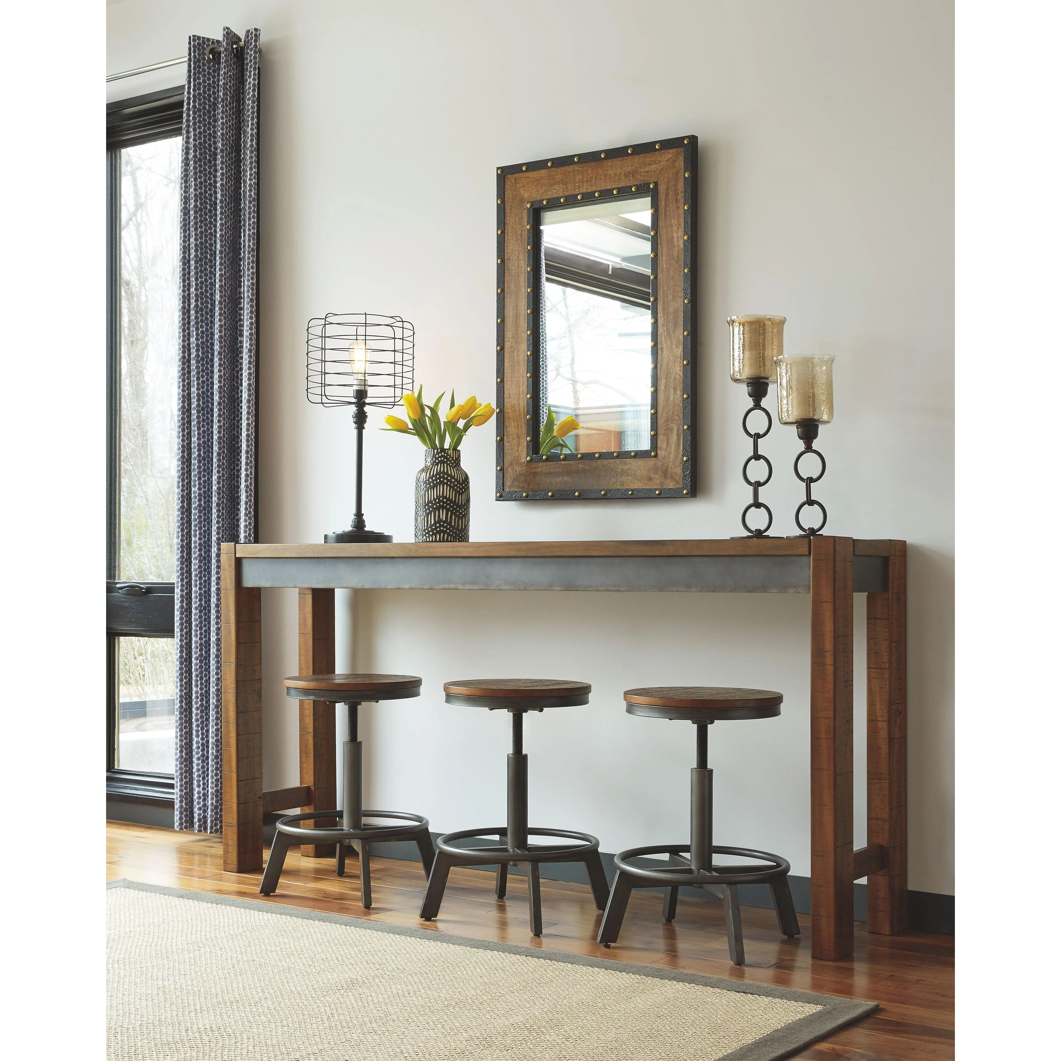 Ashley Torjin Long Counter Table in Dark Brown - Image 17