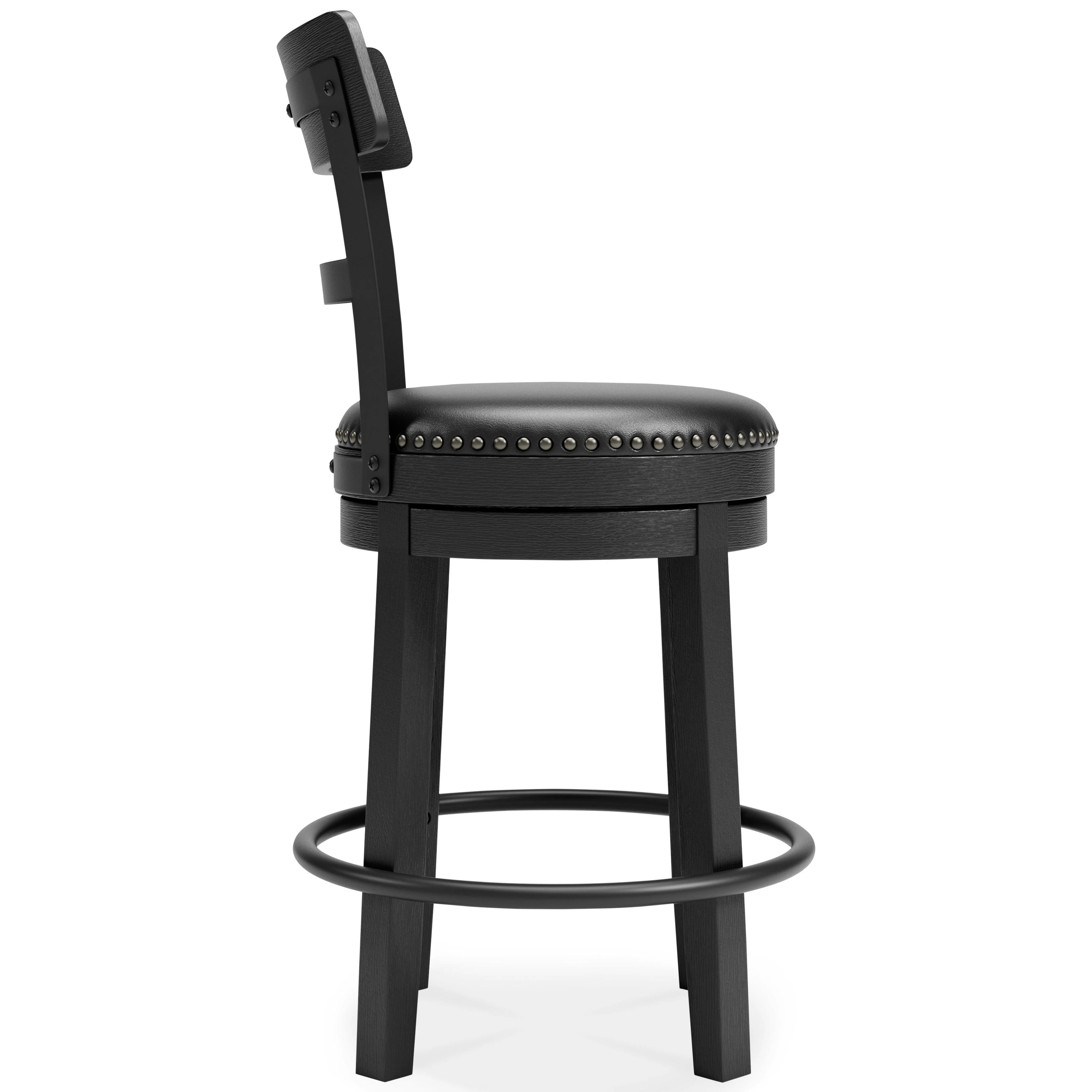 Ashloey Valebeck Upholstered Swivel Barstool (1/cn) in Black - Image 5