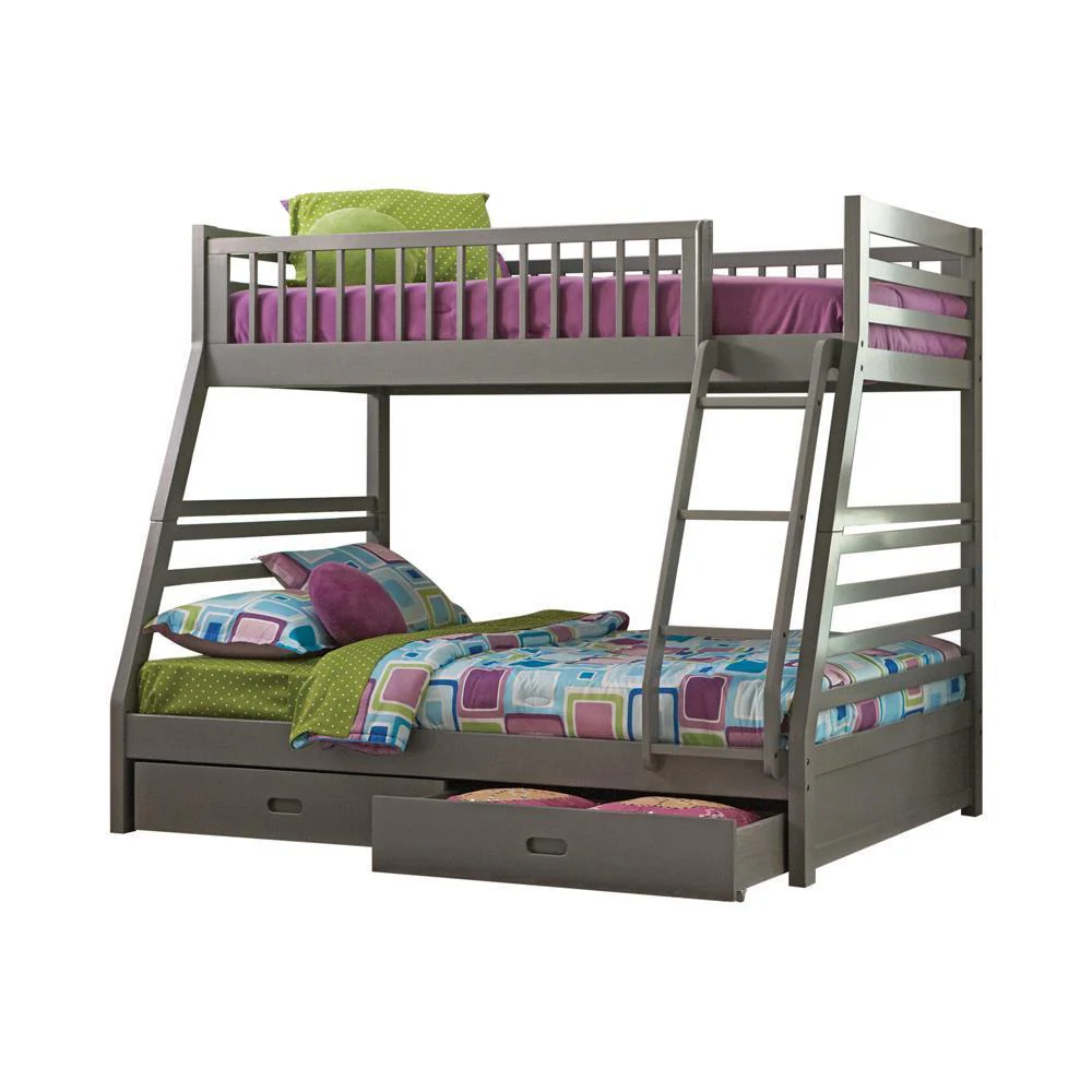 Ashton - Twin Over Full Bunk 2-drawer Bed - Grey - Image 3