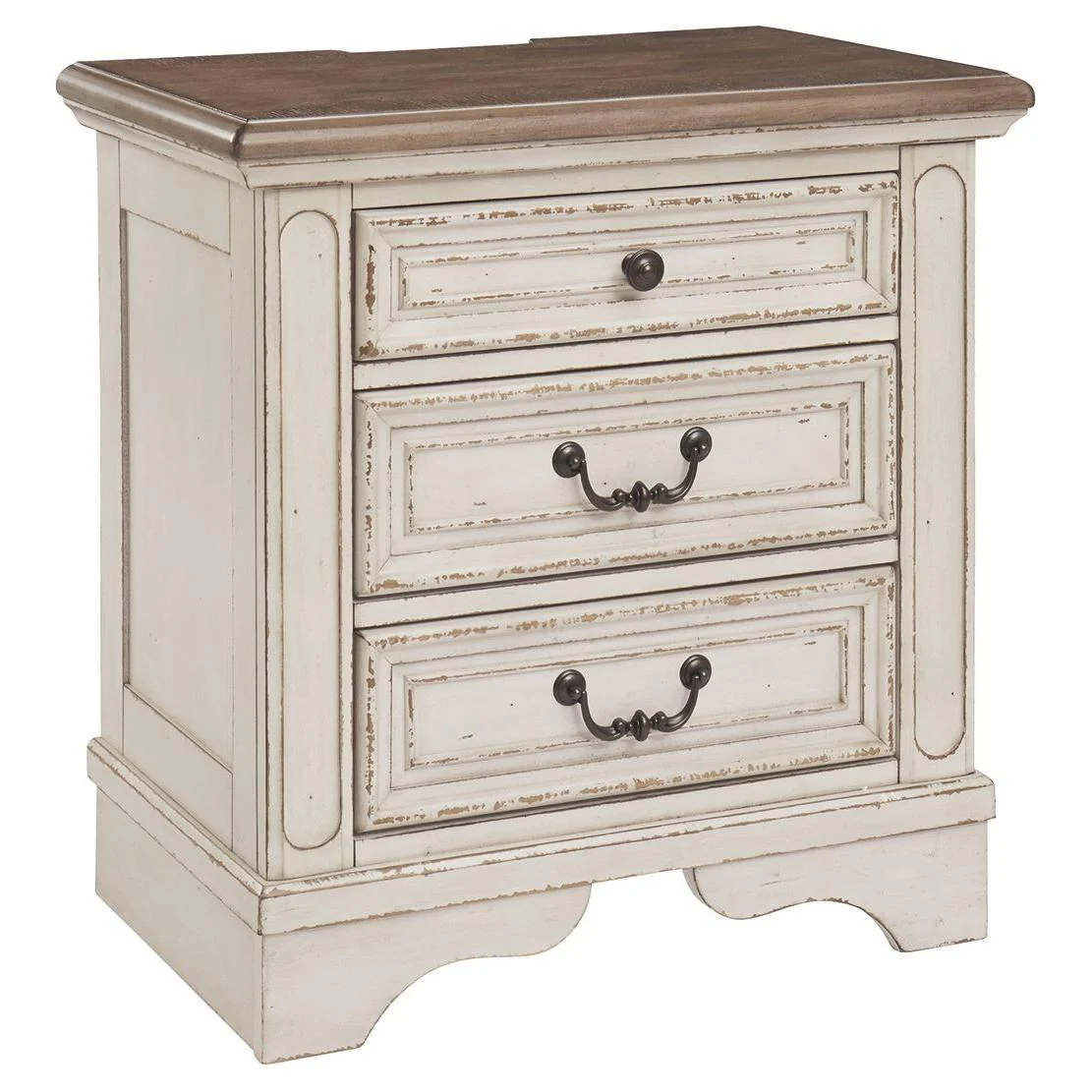 Ashley Realyn 3 Drawer Night Stand in  White, Brown & Beige - Image 49