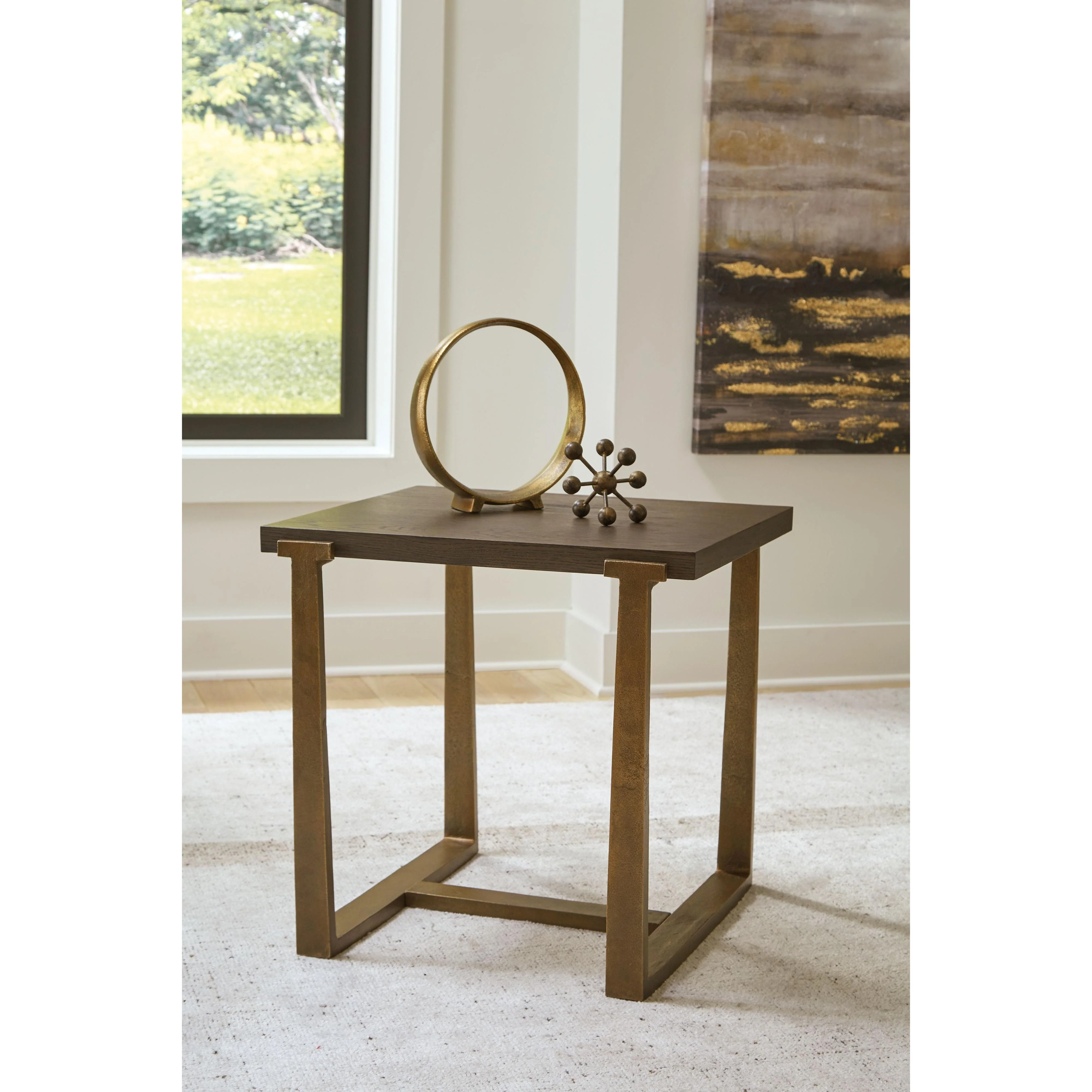 Balintmore - Brown/gold Finish - Rectangular End Table - Image 2