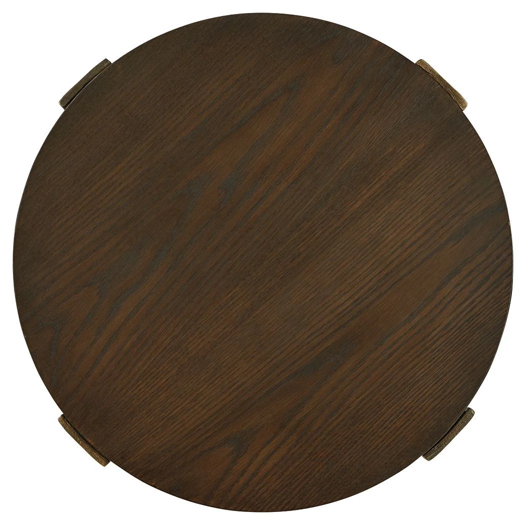 Balintmore - Brown/gold Finish - Round End Table - Image 4