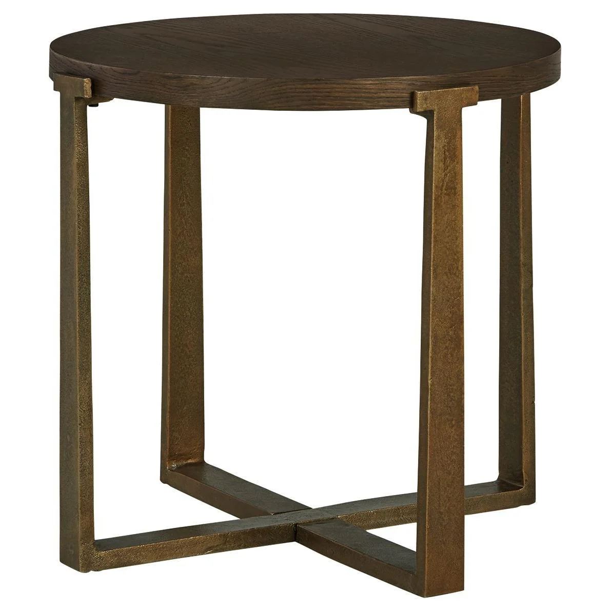 Balintmore - Brown/gold Finish - Round End Table - Image 6