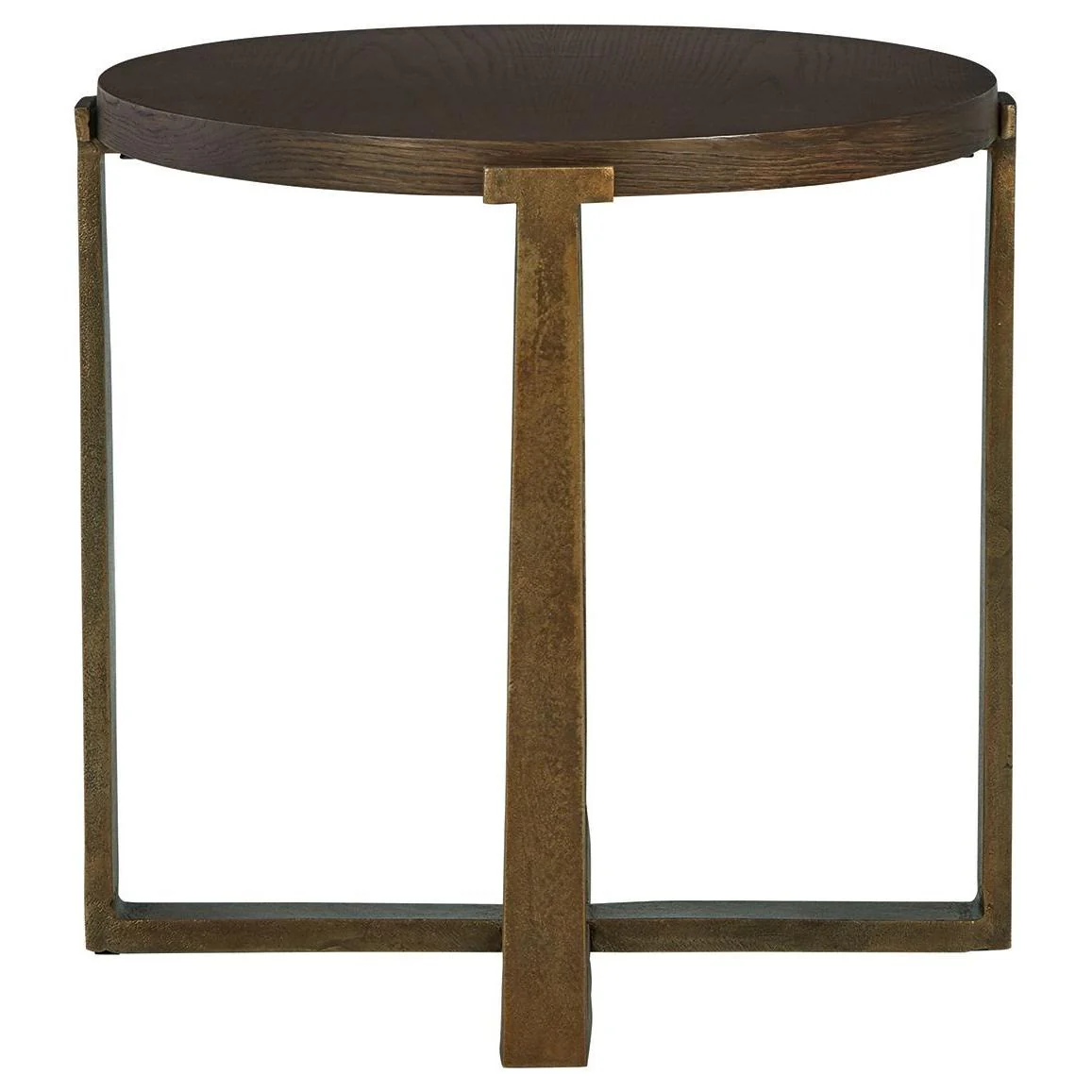 Balintmore - Brown/gold Finish - Round End Table - Image 8