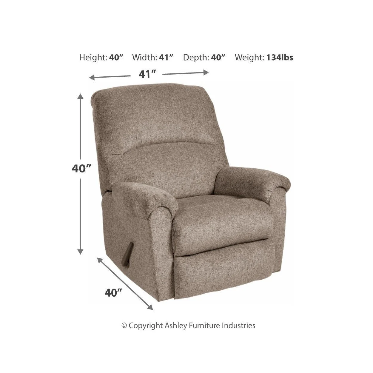 Ashley Ballinasloe Rocker Recliner in Platinum - Image 4