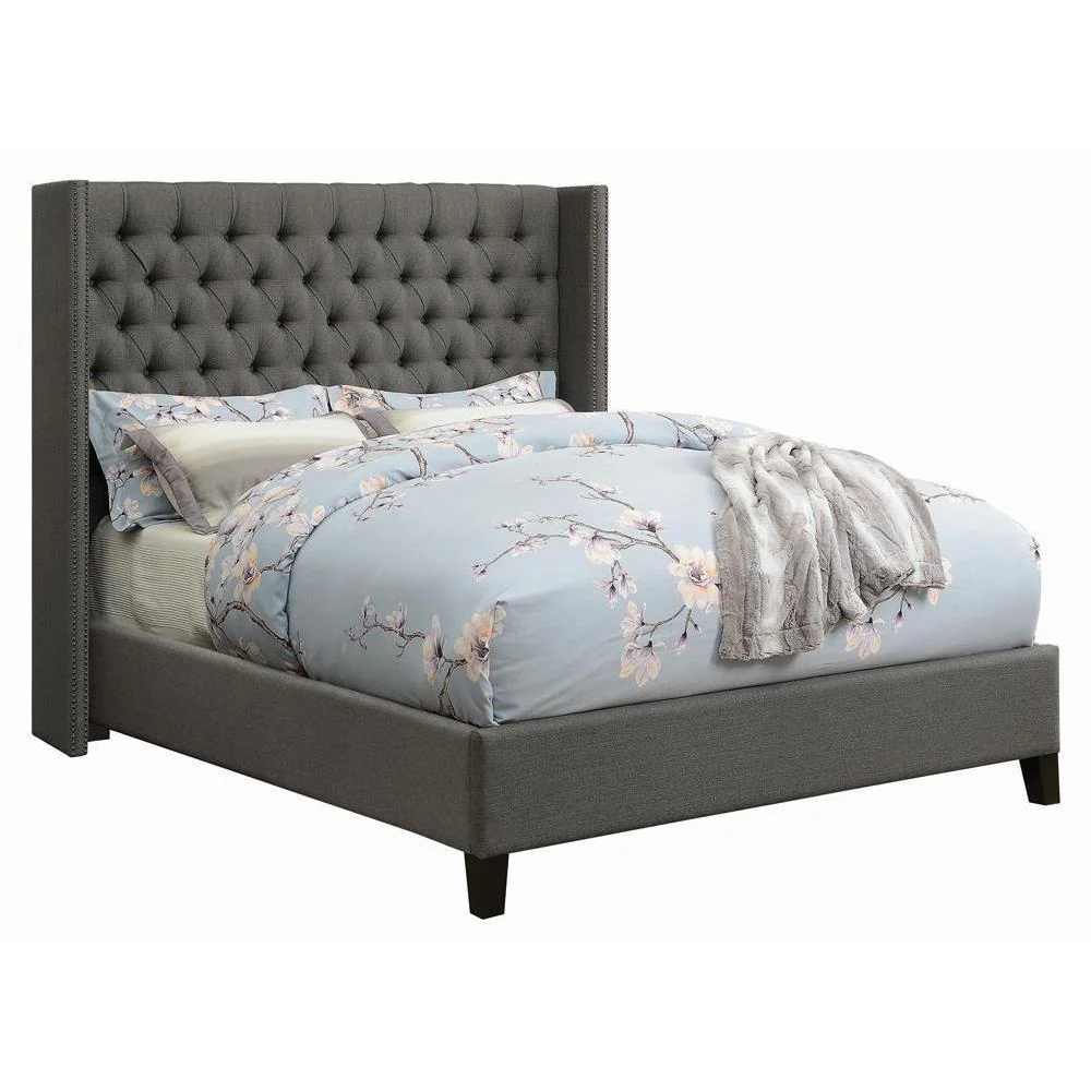 Bancroft - Upholstered Bed - Eastern King Bed - Grey - Image 3