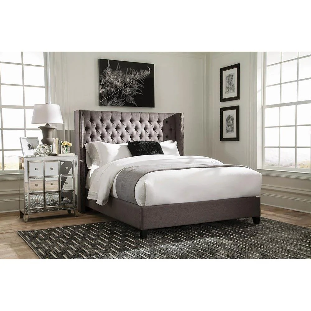 Bancroft - Upholstered Bed - Full Bed - Grey