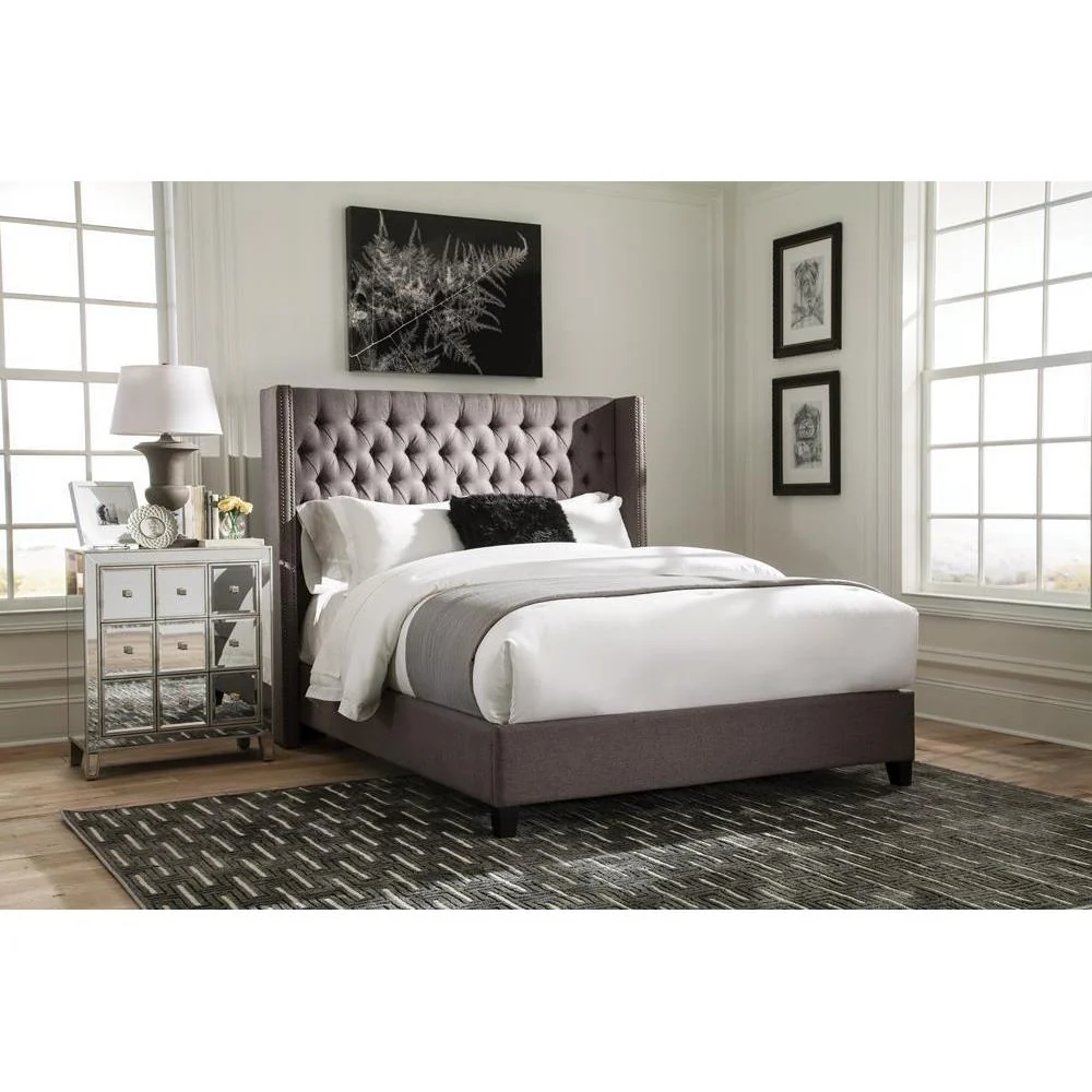 Bancroft - Upholstered Bed - Full Bed - Grey - Image 2