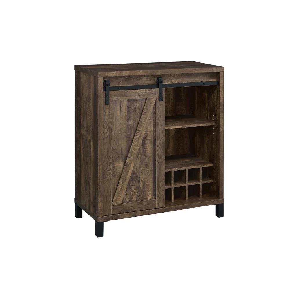Bar Cabinet With Sliding Door - Light Brown - Image 2