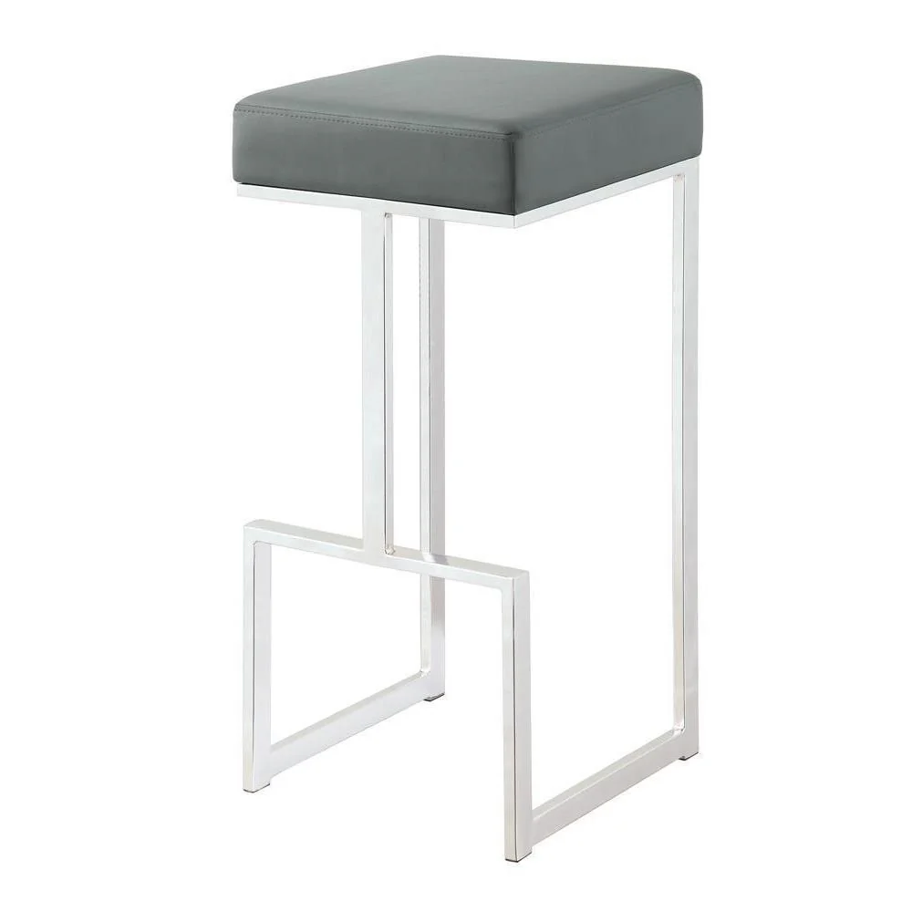 Bar Stools: Metal Fixed Height - Bar Stool - Grey - Image 3