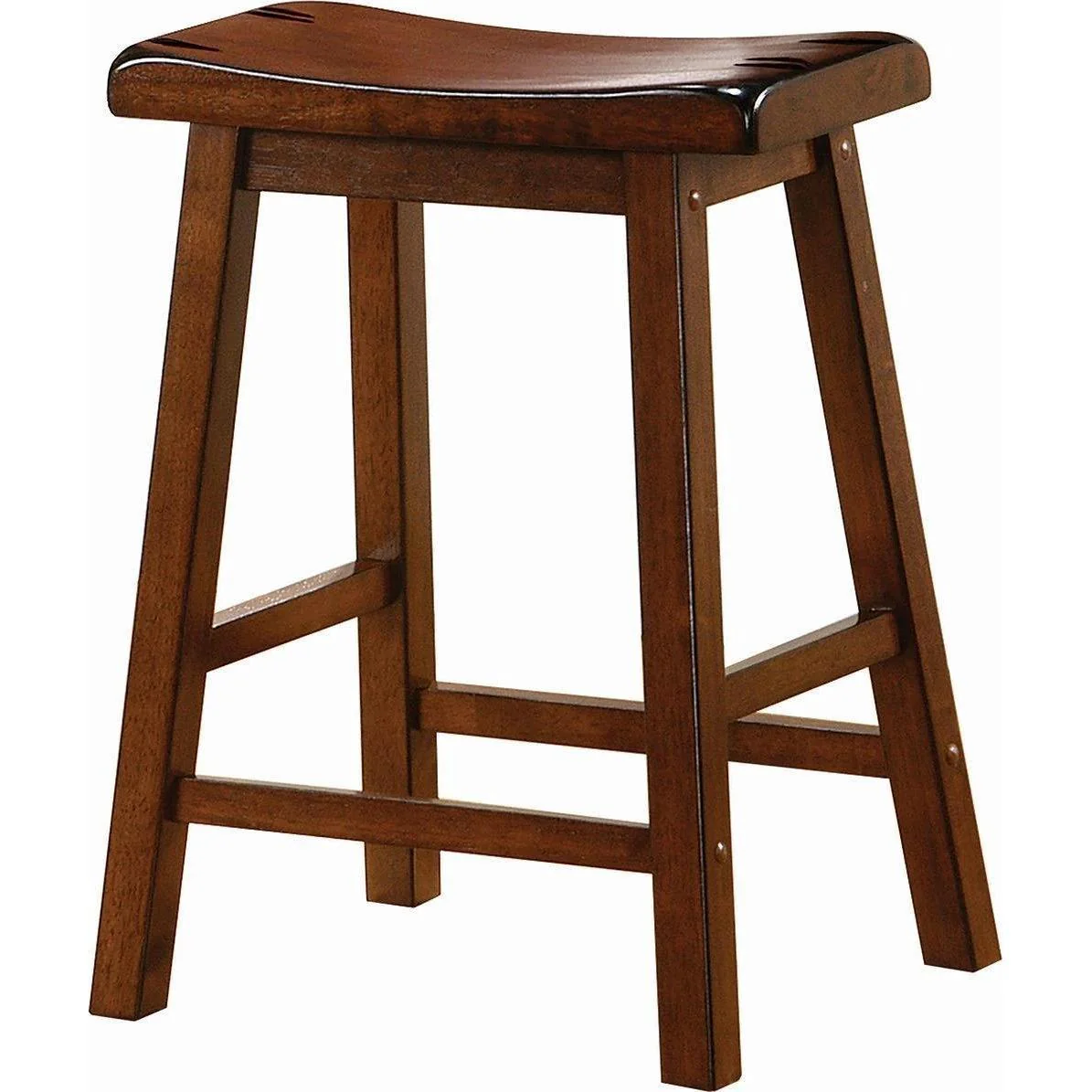Bar Stools: Wood Fixed Height - Wooden Counter Height Stools Chestnut - Image 5
