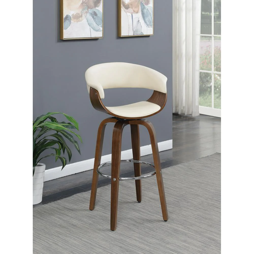 Bar Stools: Wood Swivel Bar Stool - Beige - Image 10