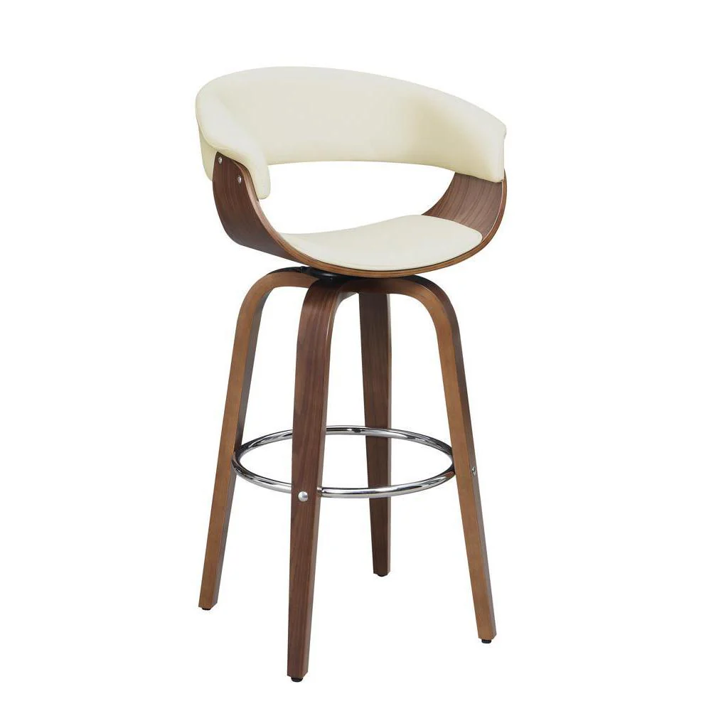 Bar Stools: Wood Swivel Bar Stool - Beige - Image 11