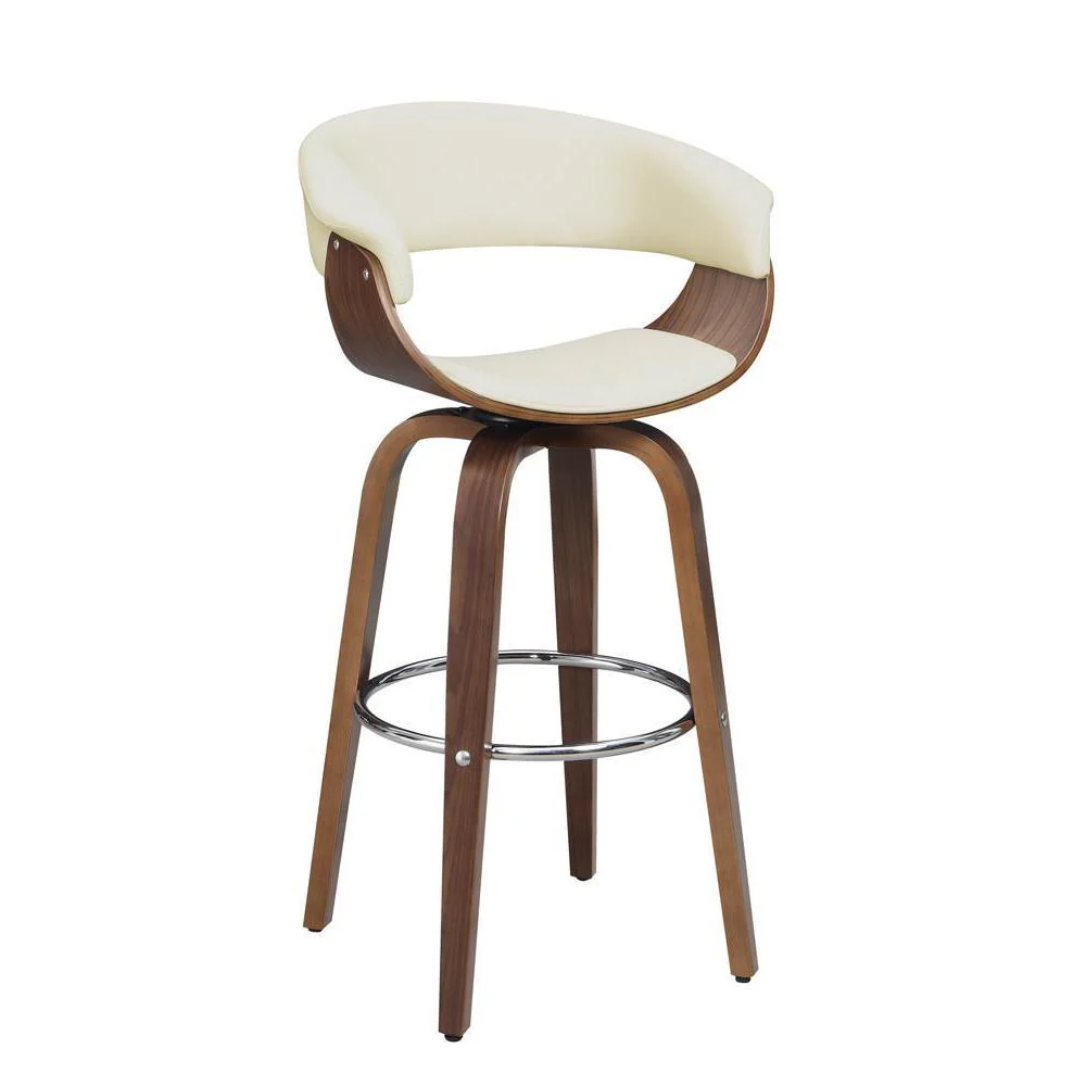 Bar Stools: Wood Swivel Bar Stool - Beige - Image 14