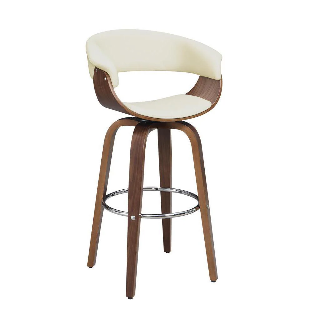 Bar Stools: Wood Swivel Bar Stool - Beige - Image 2