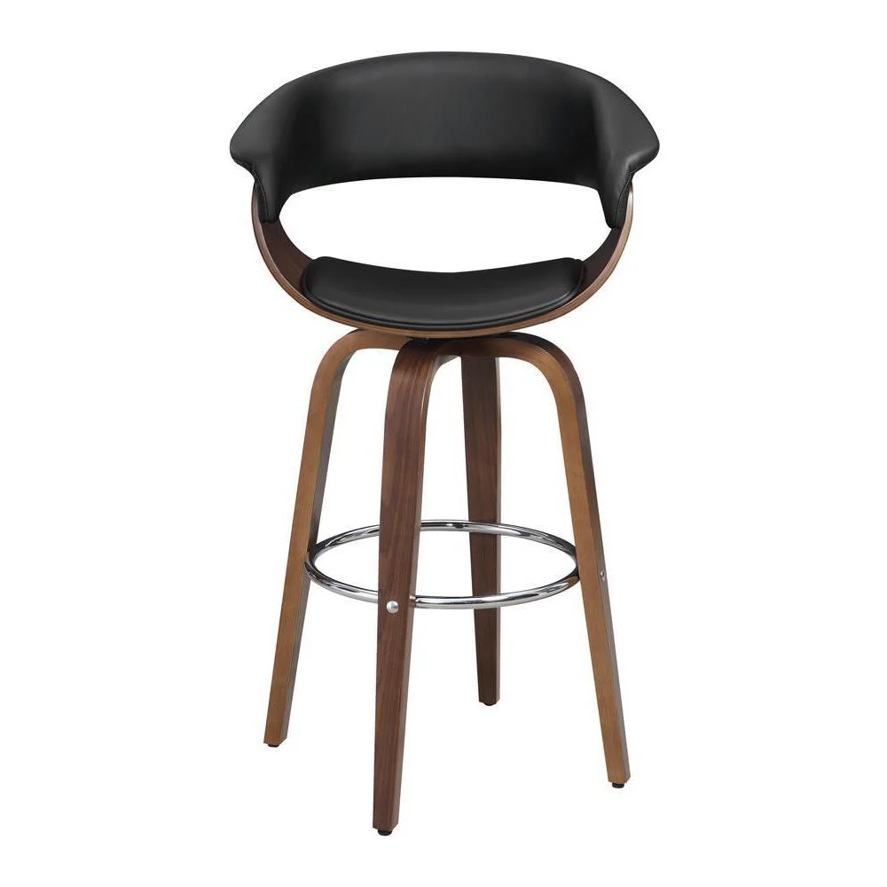Bar Stools: Wood Swivel Bar Stool - Black - Image 3