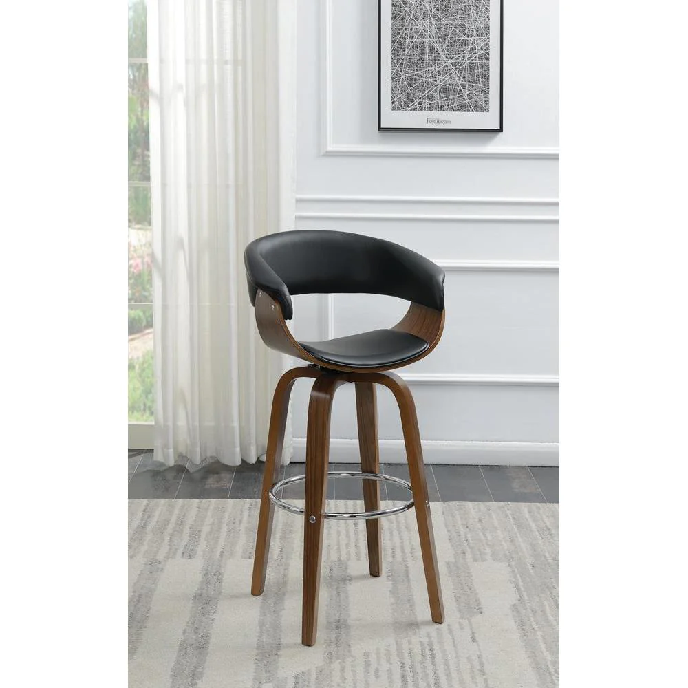 Bar Stools: Wood Swivel Bar Stool - Black - Image 7